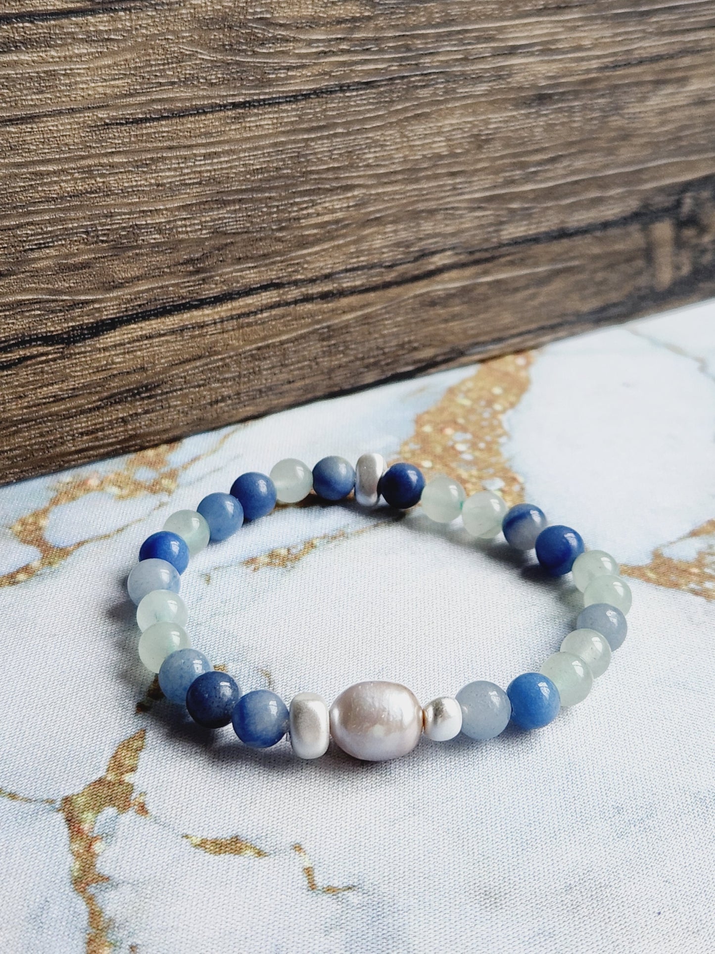 Aventurine and Pearl bracelet