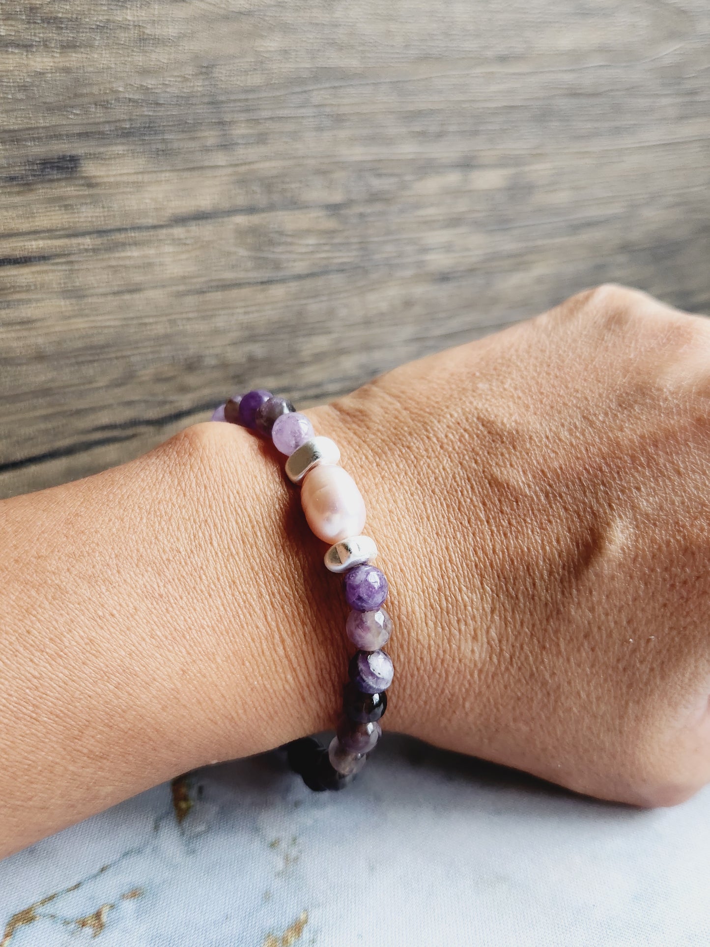 Amethyst and Pearl Bracelet