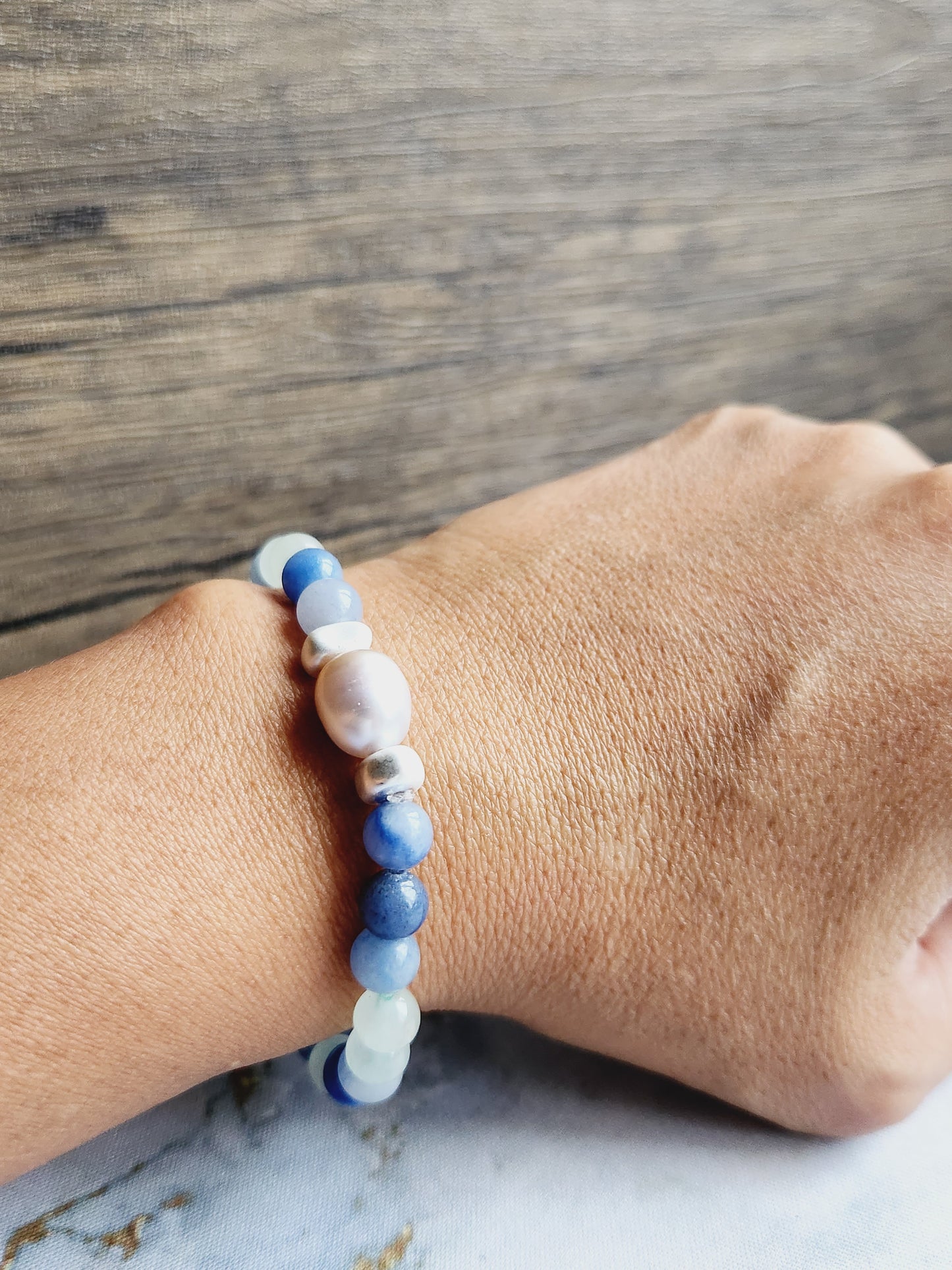 Aventurine and Pearl bracelet
