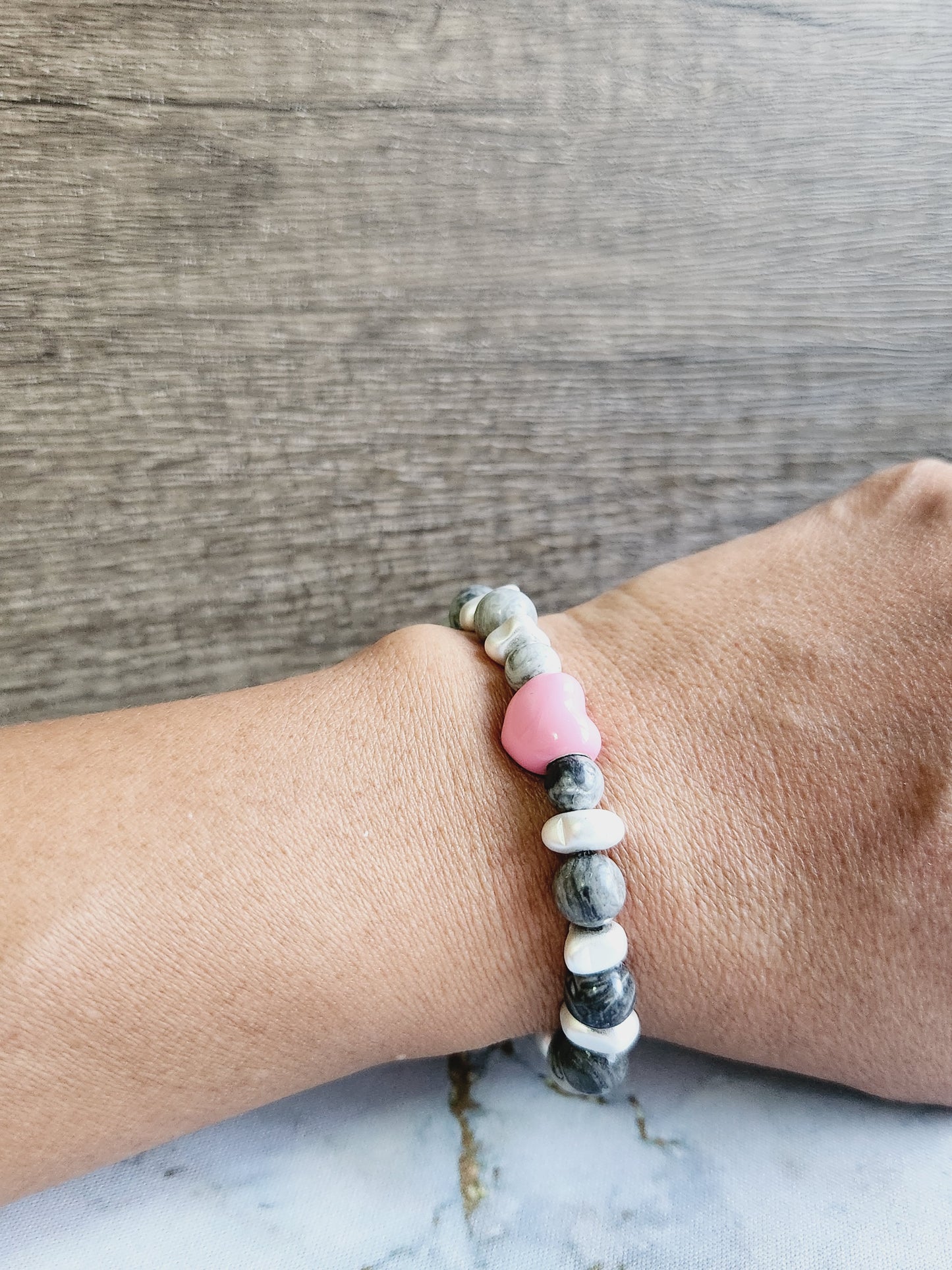 Grey Jasper Mum and Me Bracelets