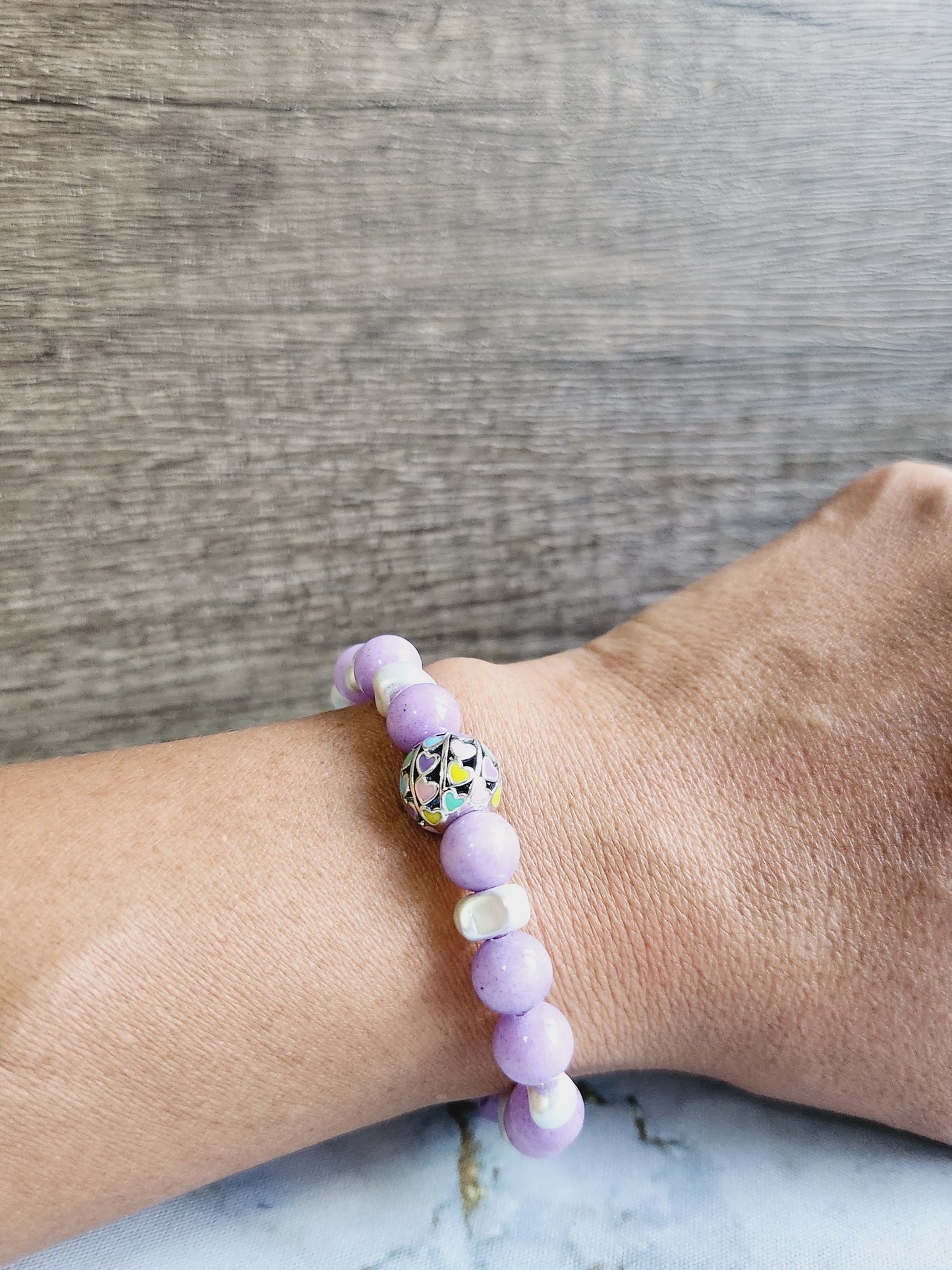 Purple Jade Mum and Me Bracelets