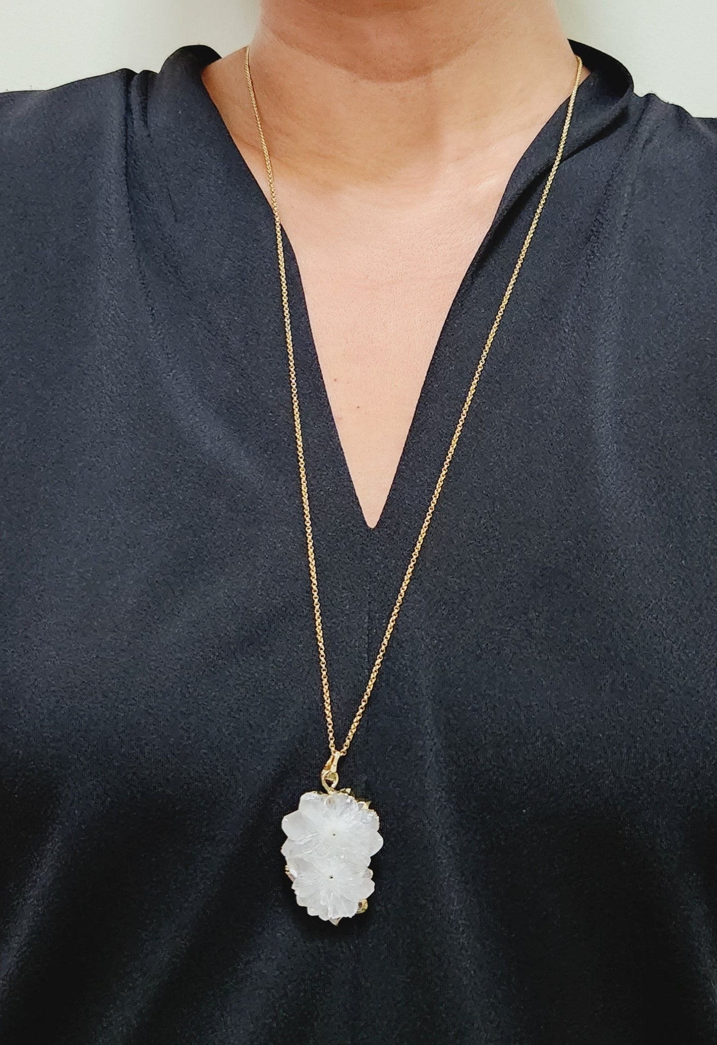 Quartz druzy necklace