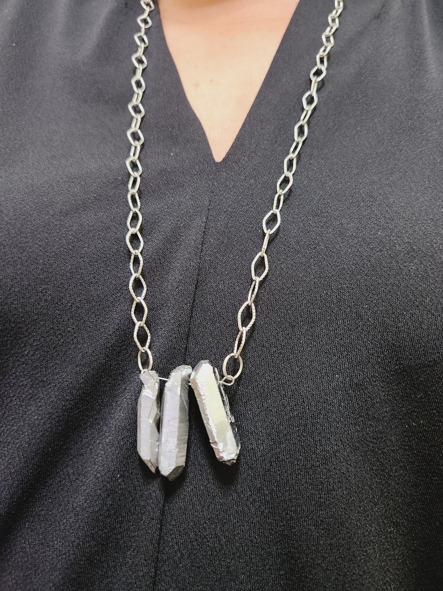 Titanium quartz necklace