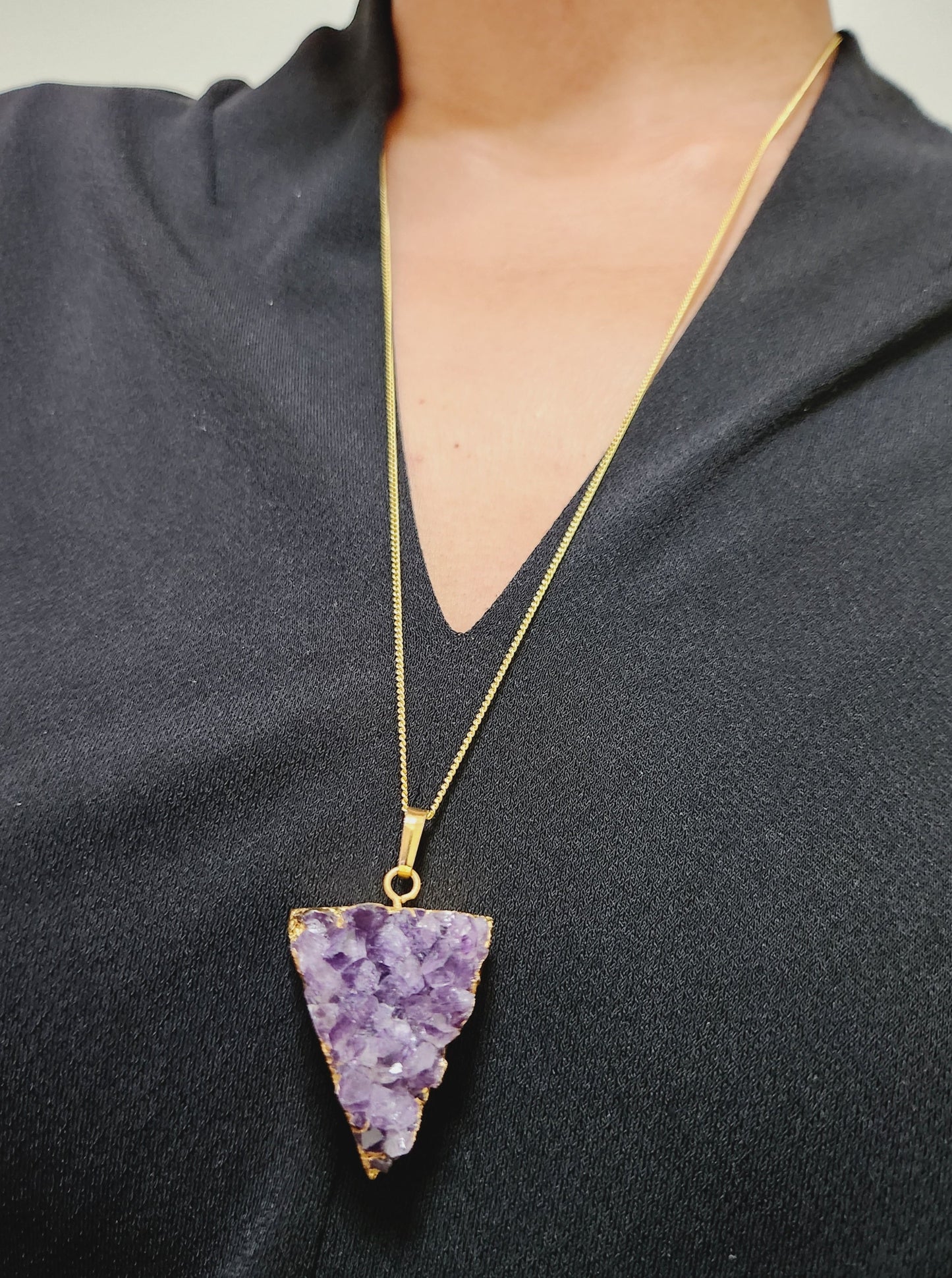 Amethyst druzy necklace