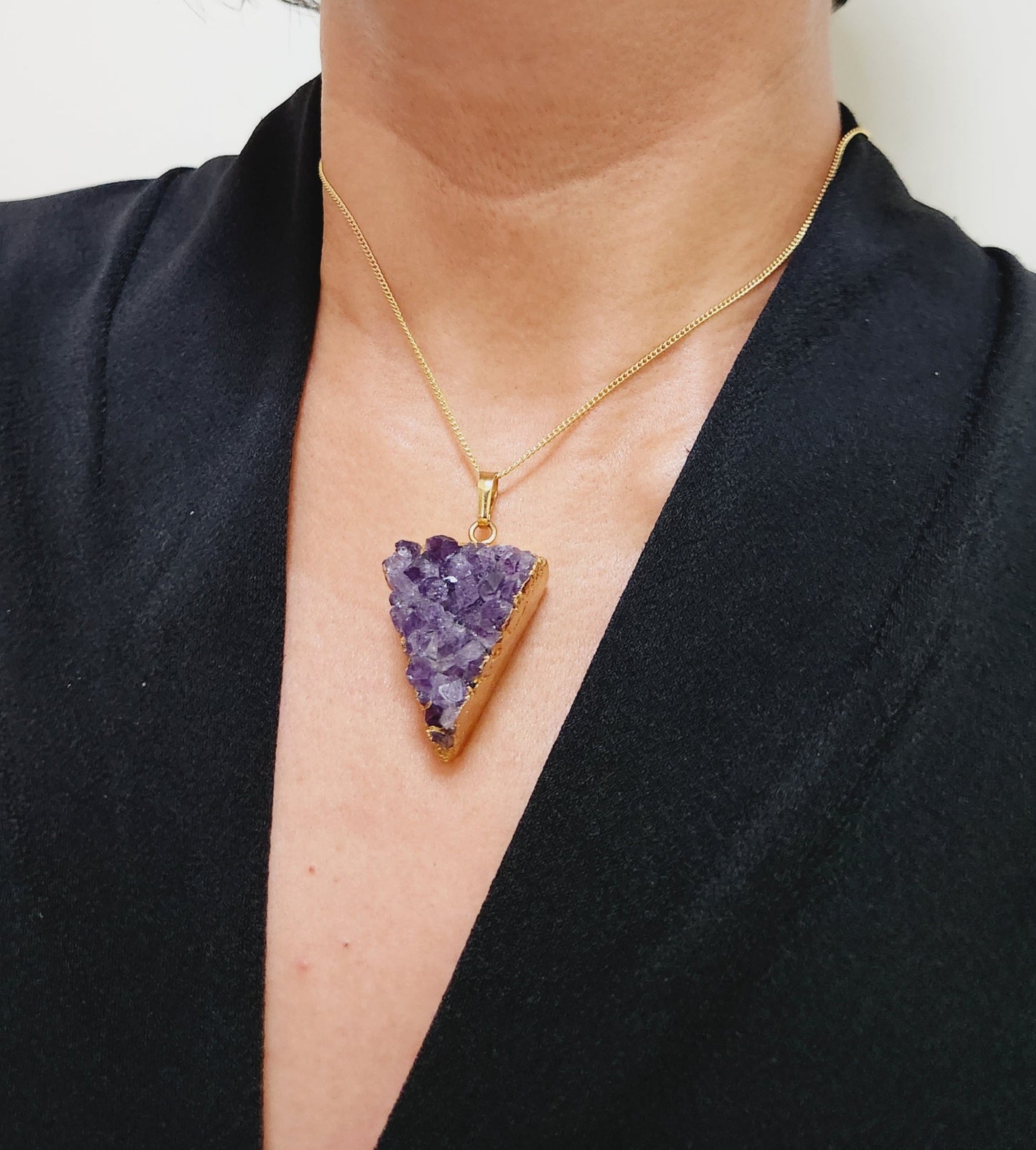 Amethyst druzy necklace