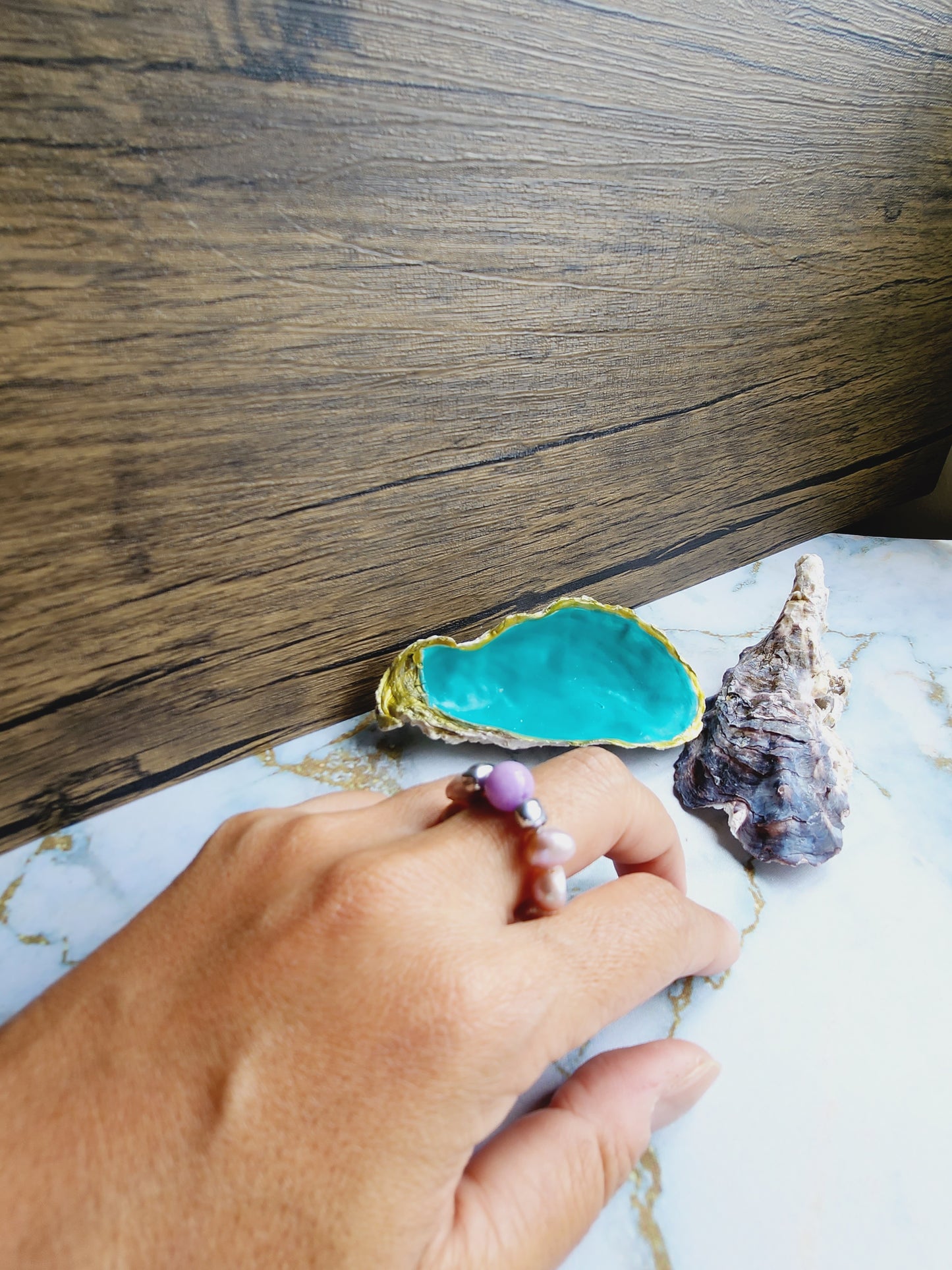 Amethyst and Pearl Ring