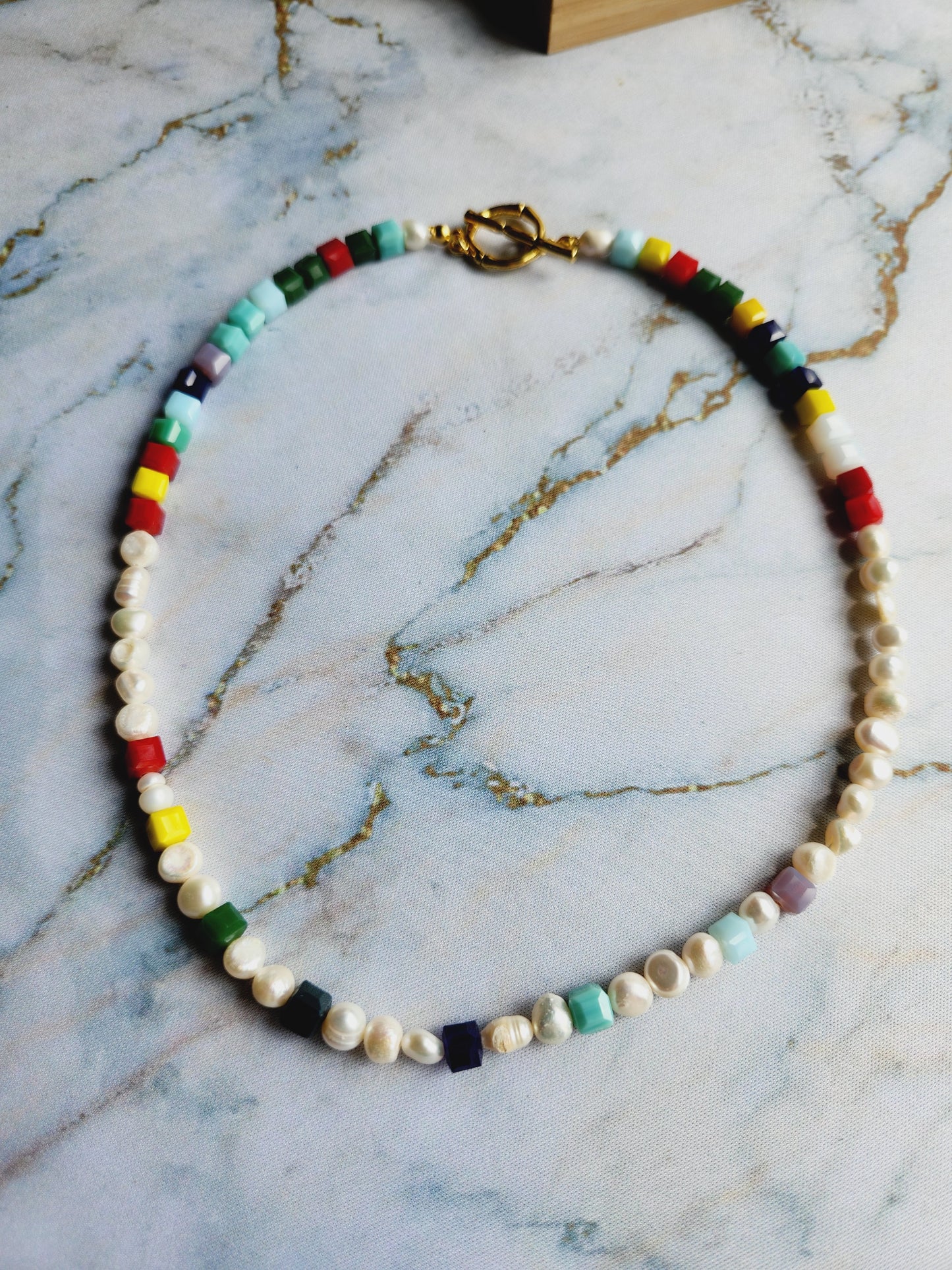 Rainbow Pearl Necklace