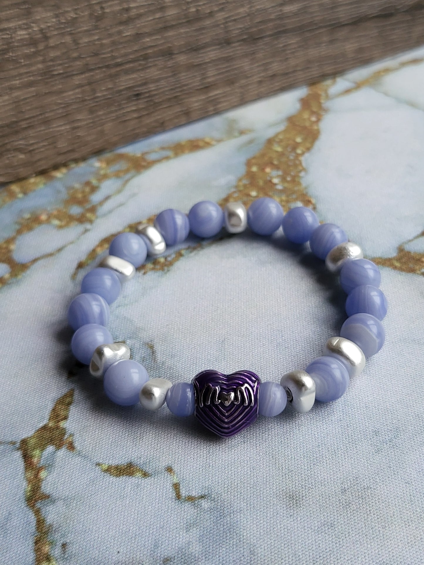 Blue Lace Agate Mum and Me Bracelets