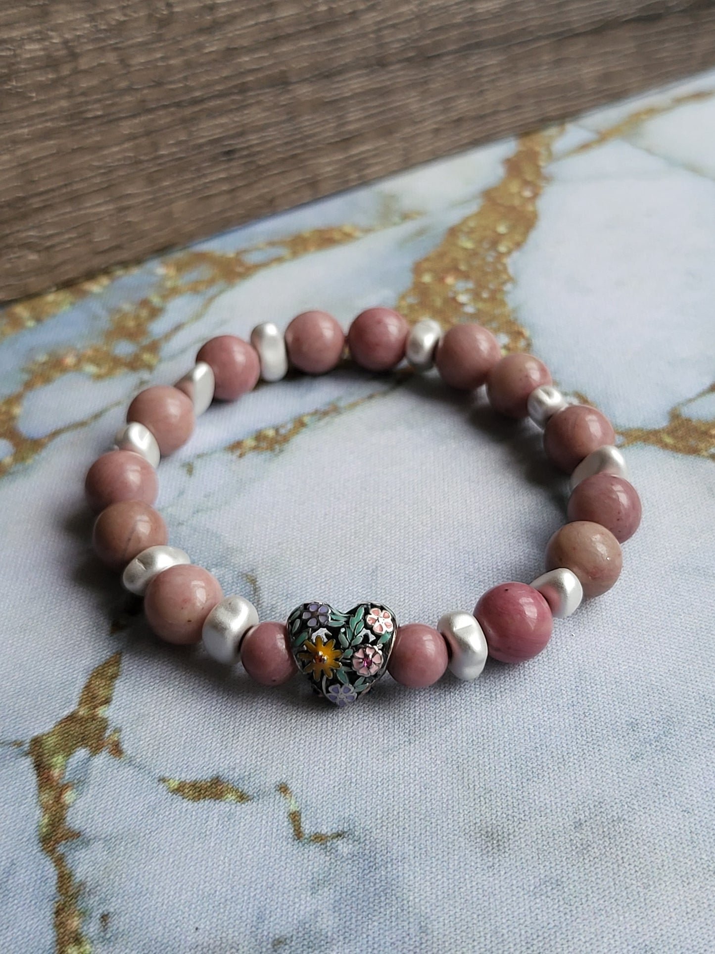 Rhodochrosite Mum and Me Bracelets