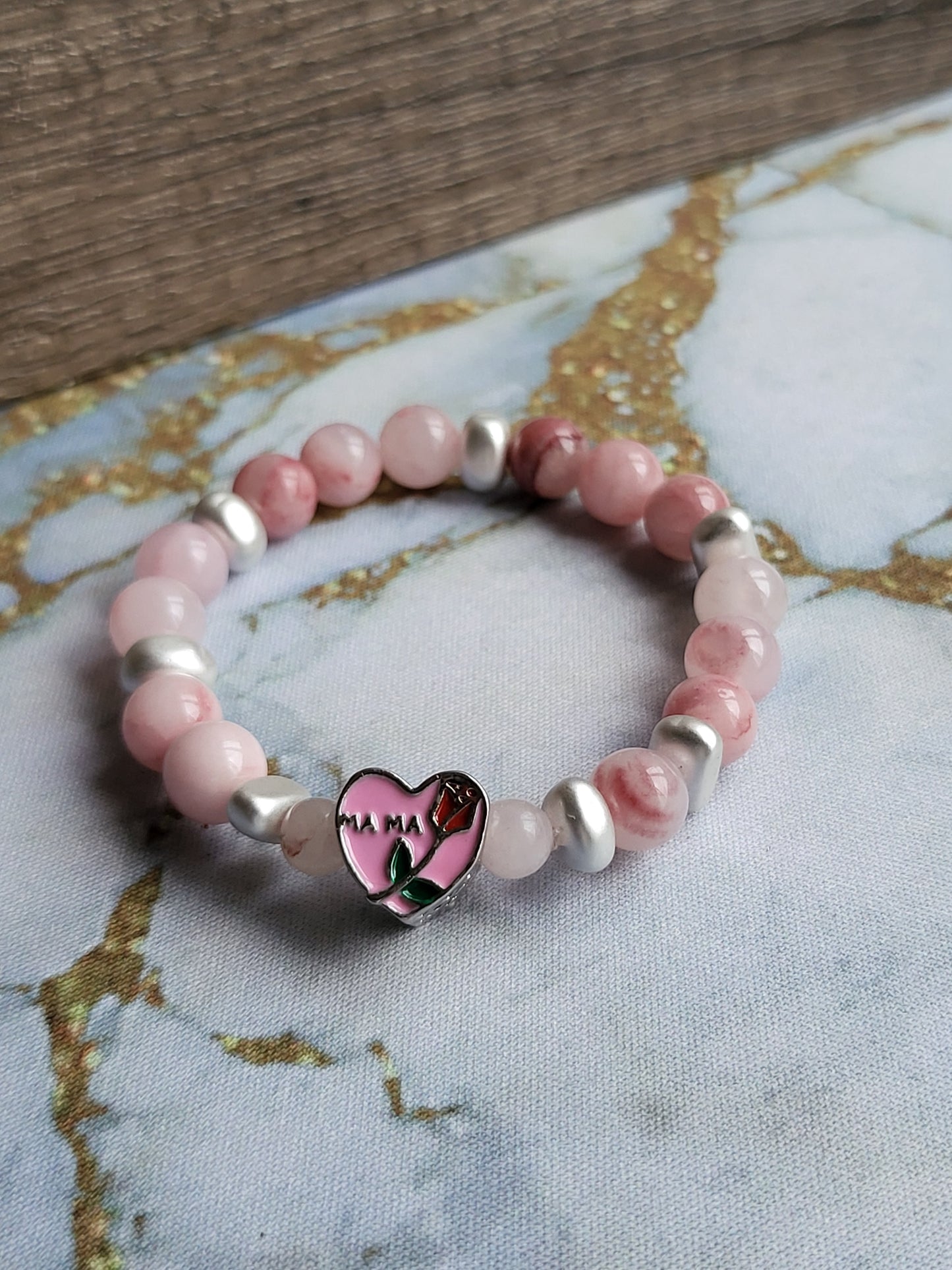 Strawberry Quartz Mum and Me Bracelets
