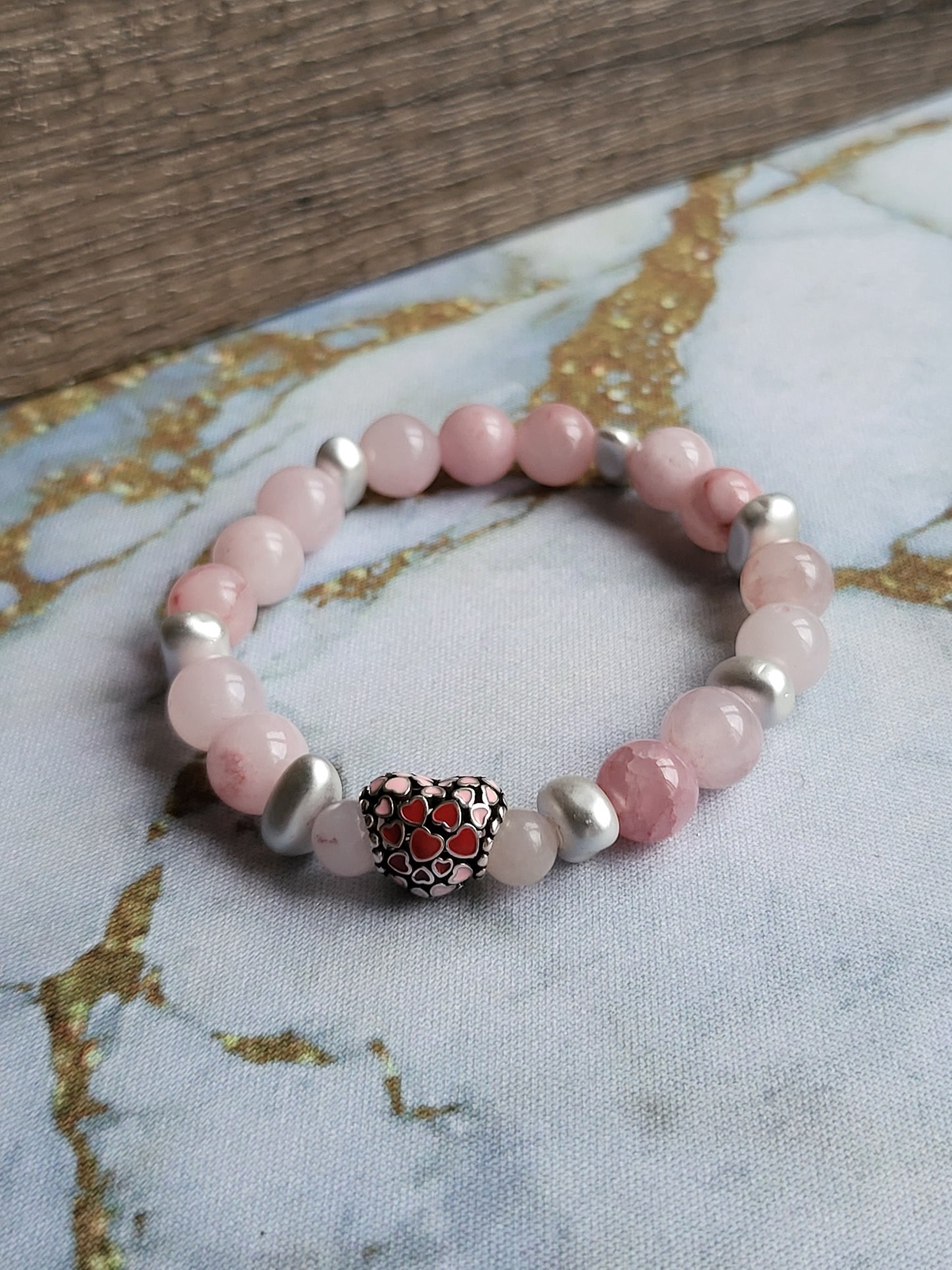 Strawberry Quartz Mum and Me Bracelets