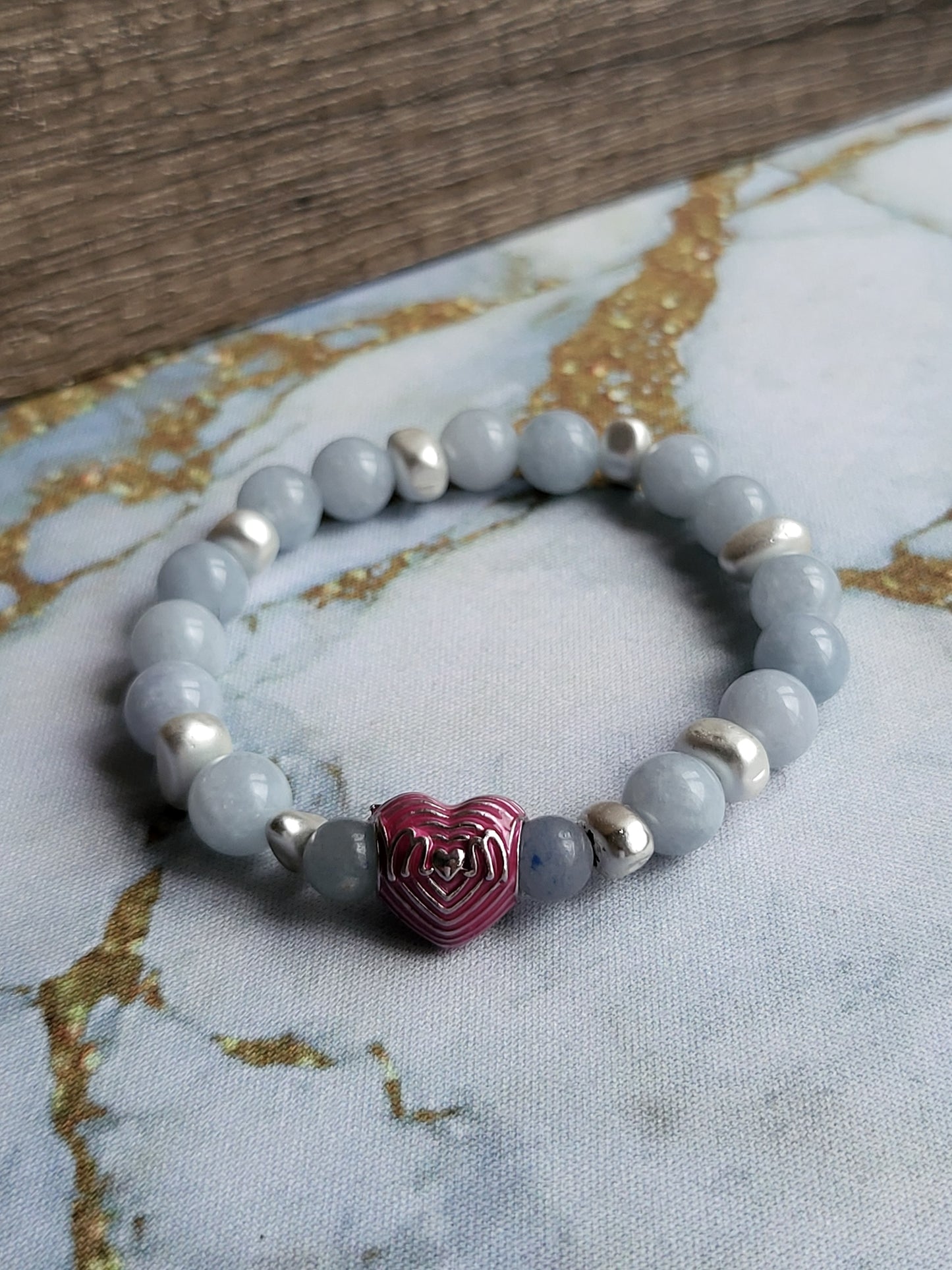 Aquamarine Mum and Me Bracelets