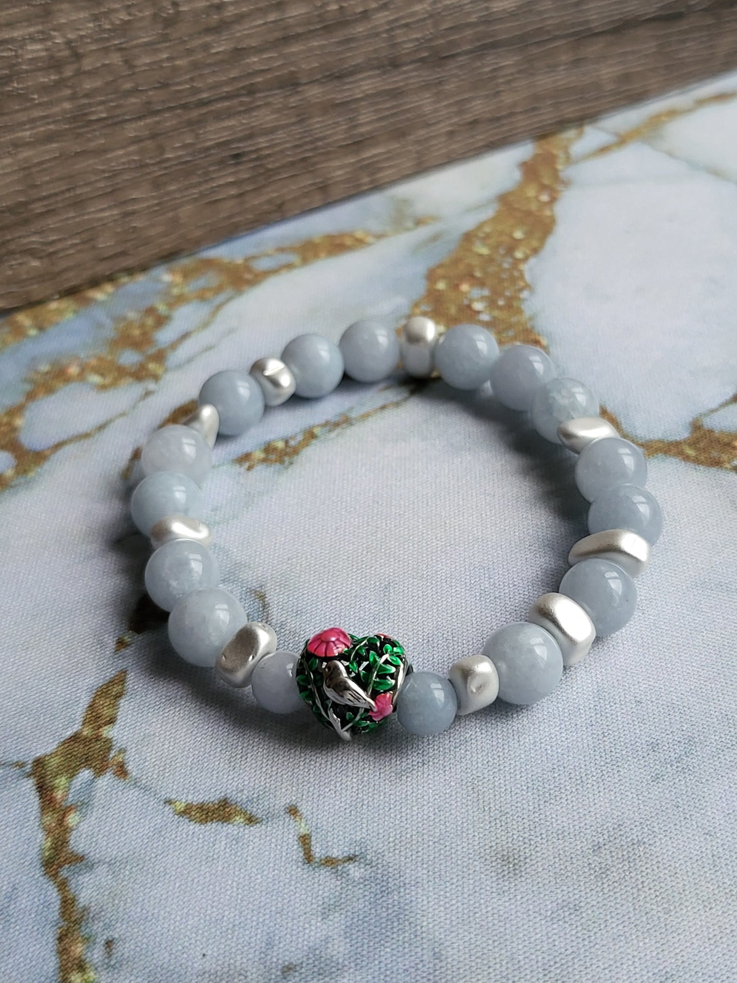 Aquamarine Mum and Me Bracelets