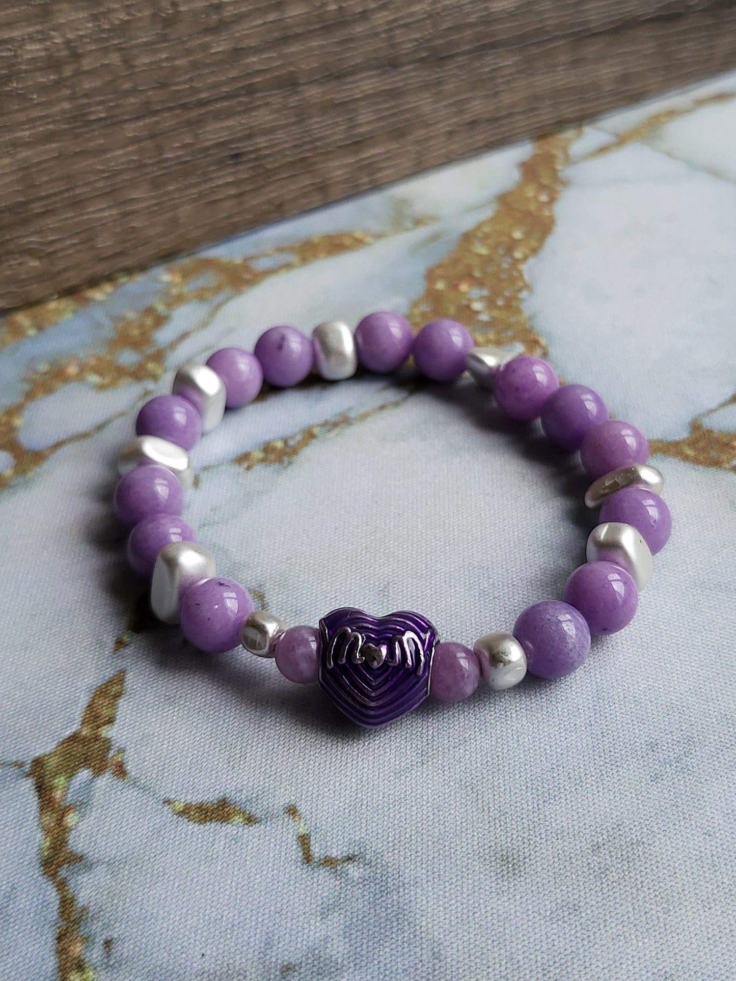 Purple Jade Mum and Me Bracelets