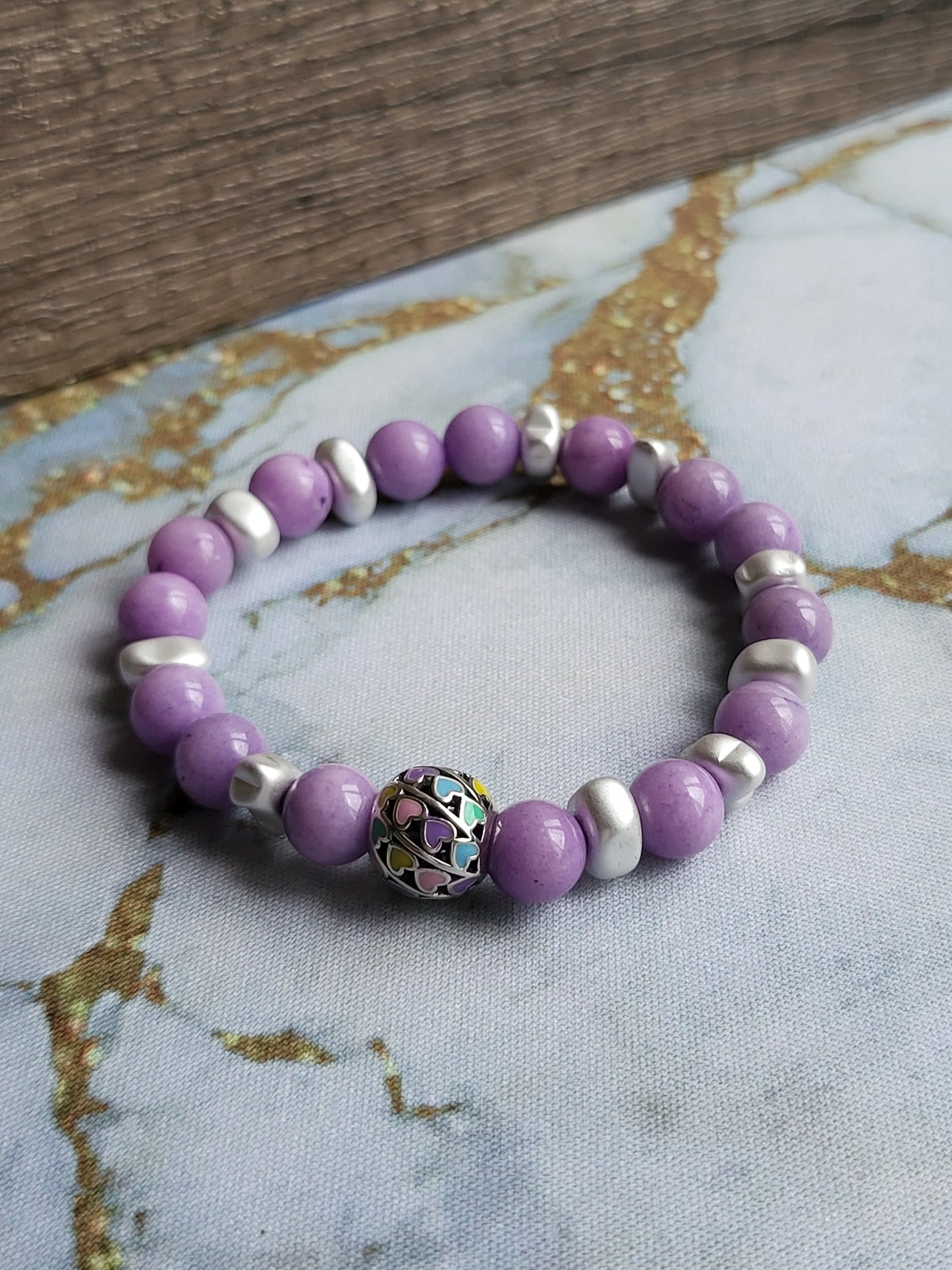 Purple Jade Mum and Me Bracelets