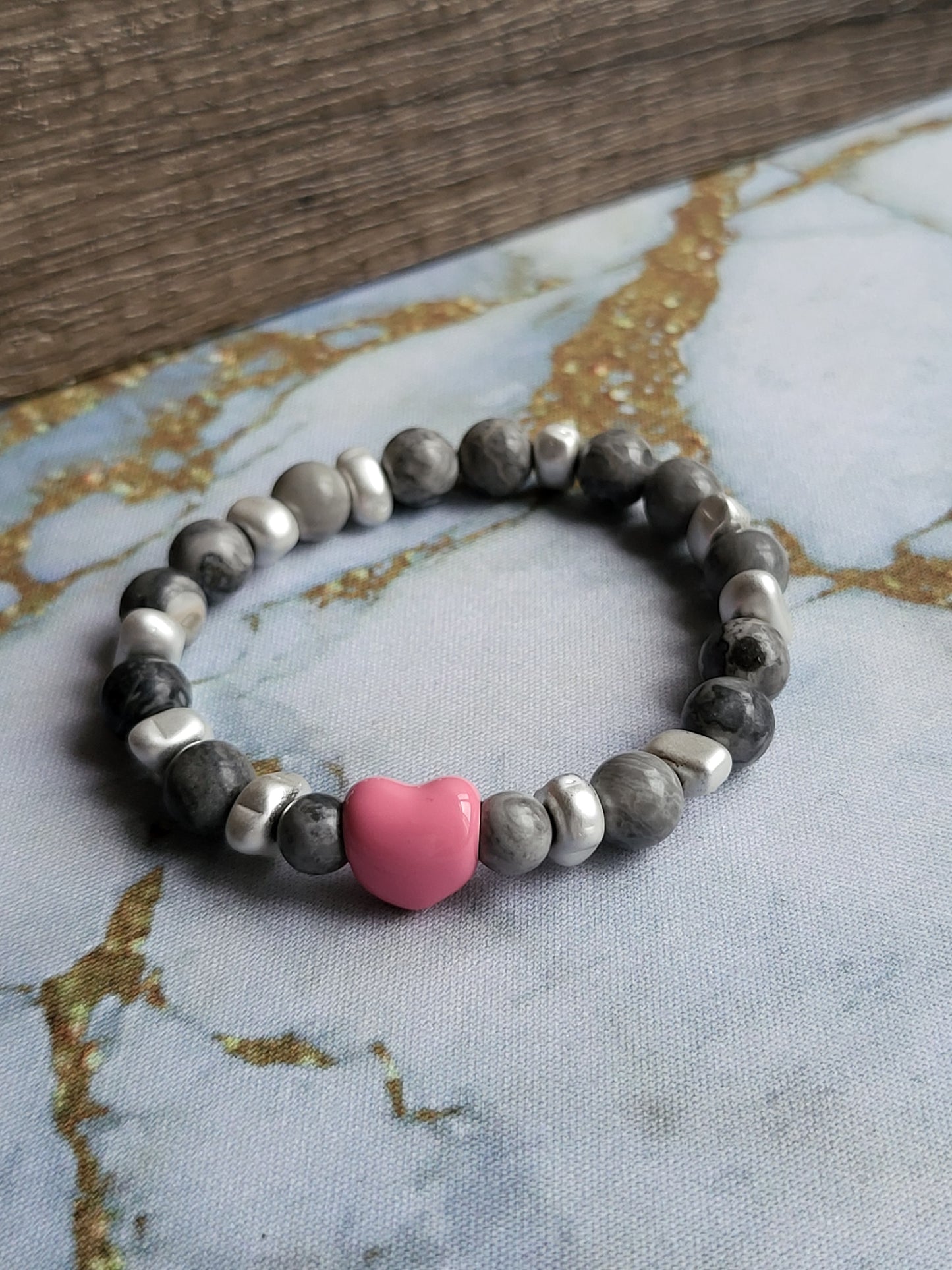 Grey Jasper Mum and Me Bracelets