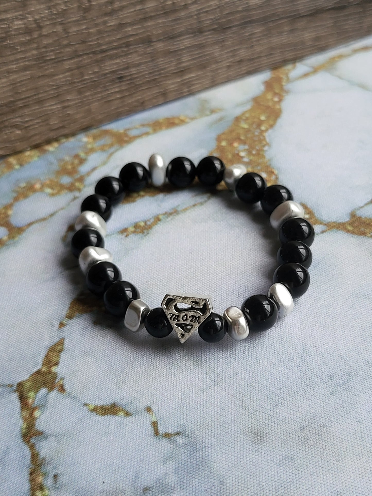 Obsidian Mum and Me Bracelets