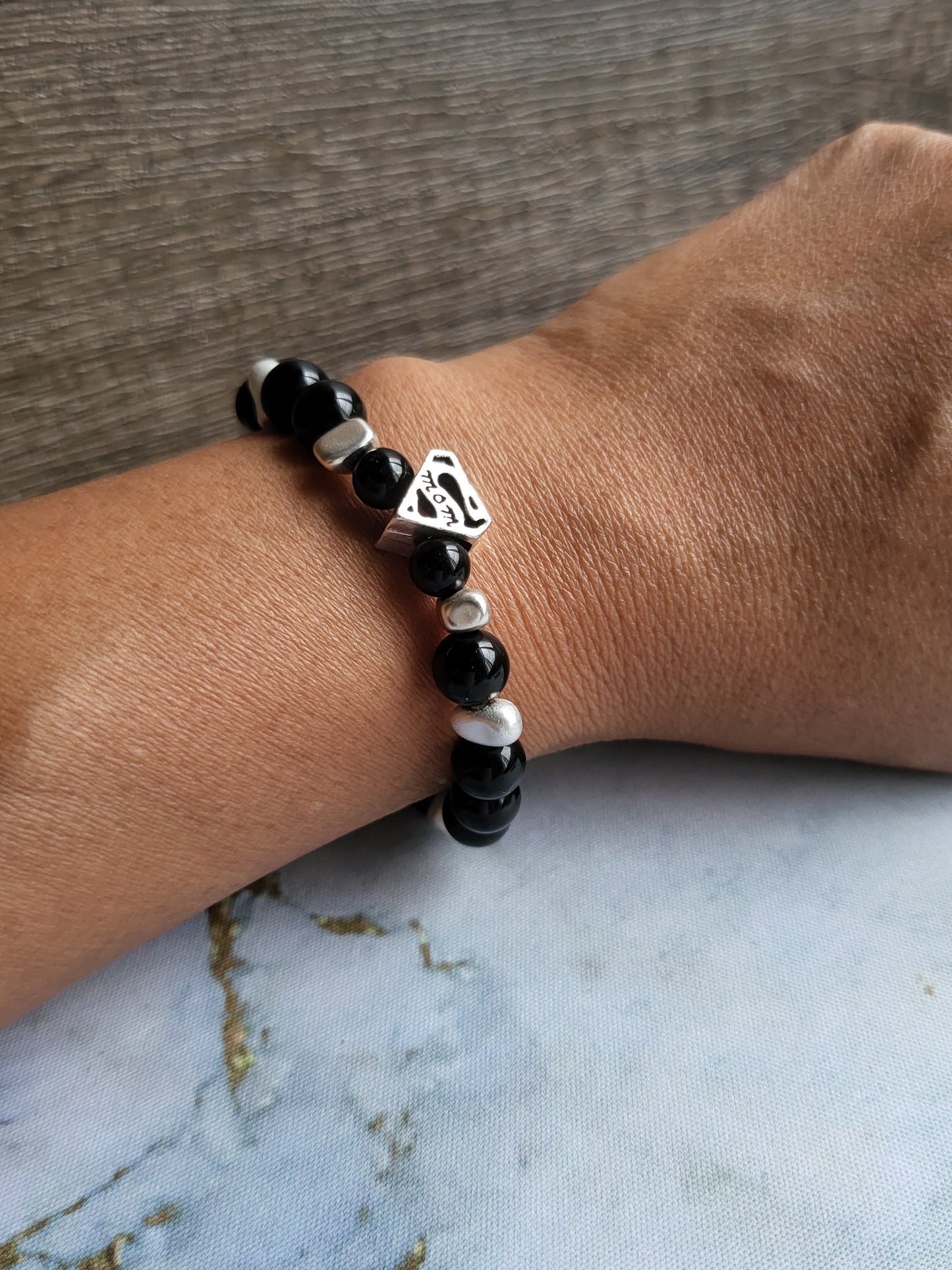 Obsidian Mum and Me Bracelets