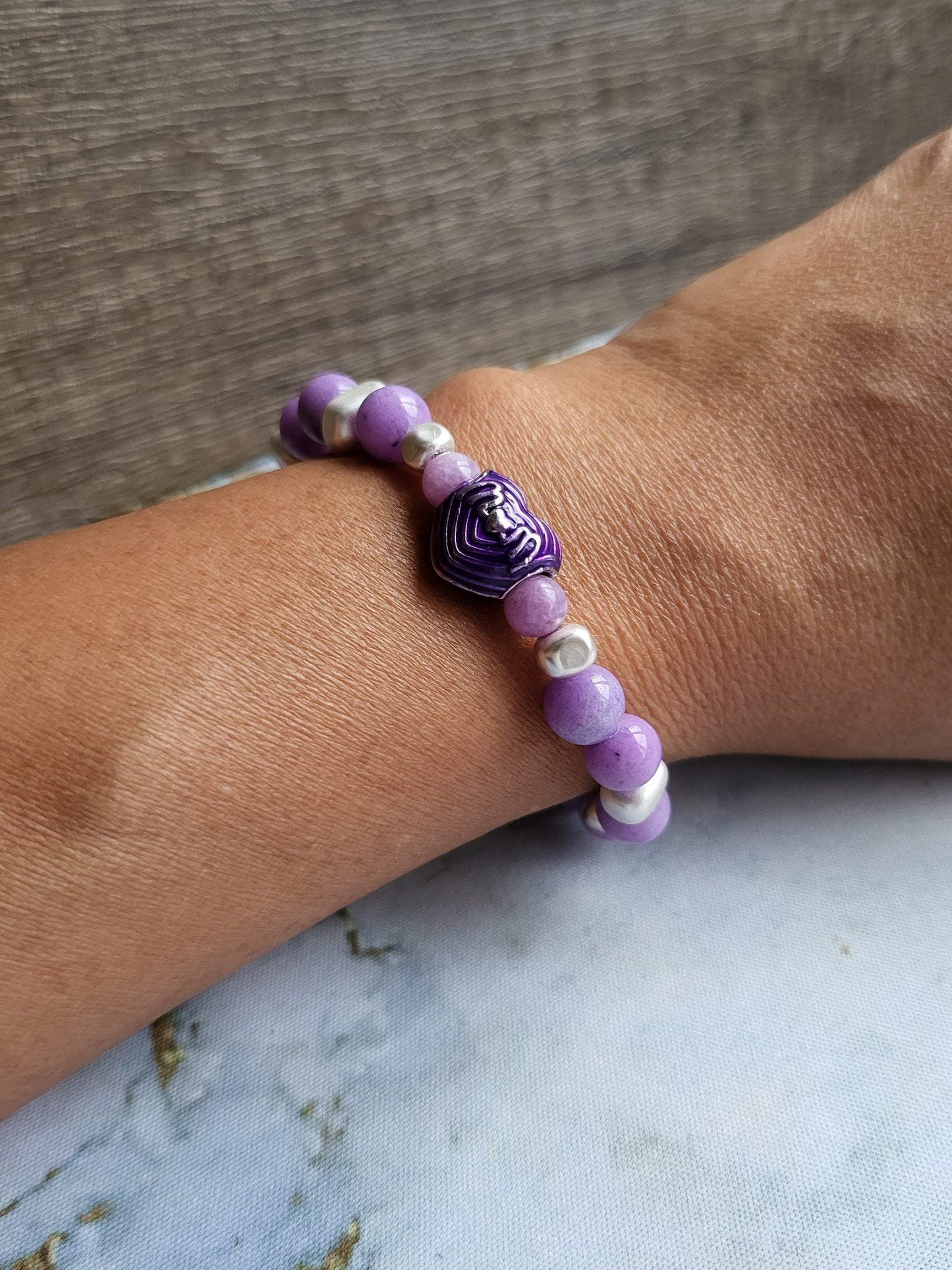 Purple Jade Mum and Me Bracelets