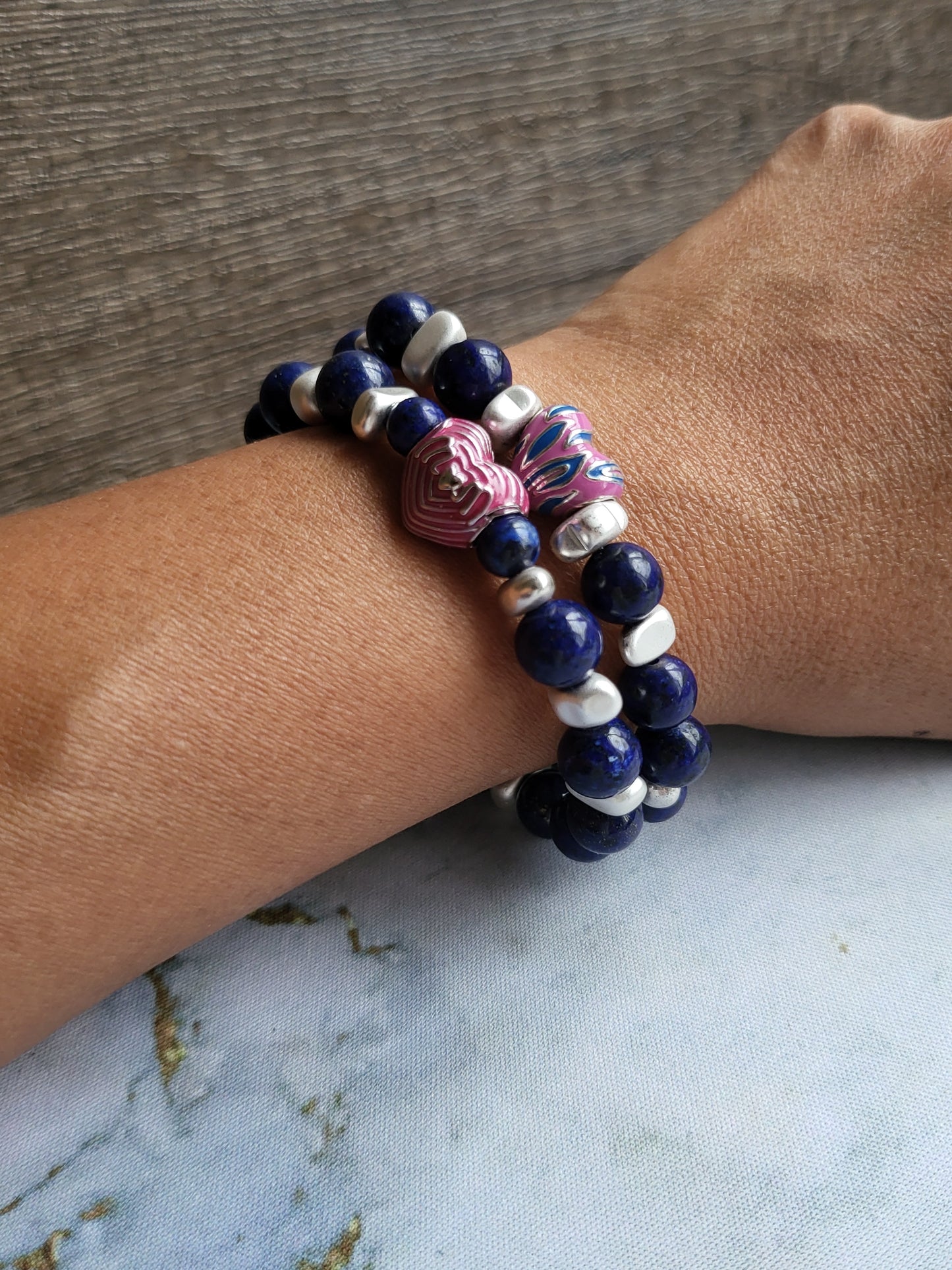Lapis Lazuli Mum and Me Bracelets