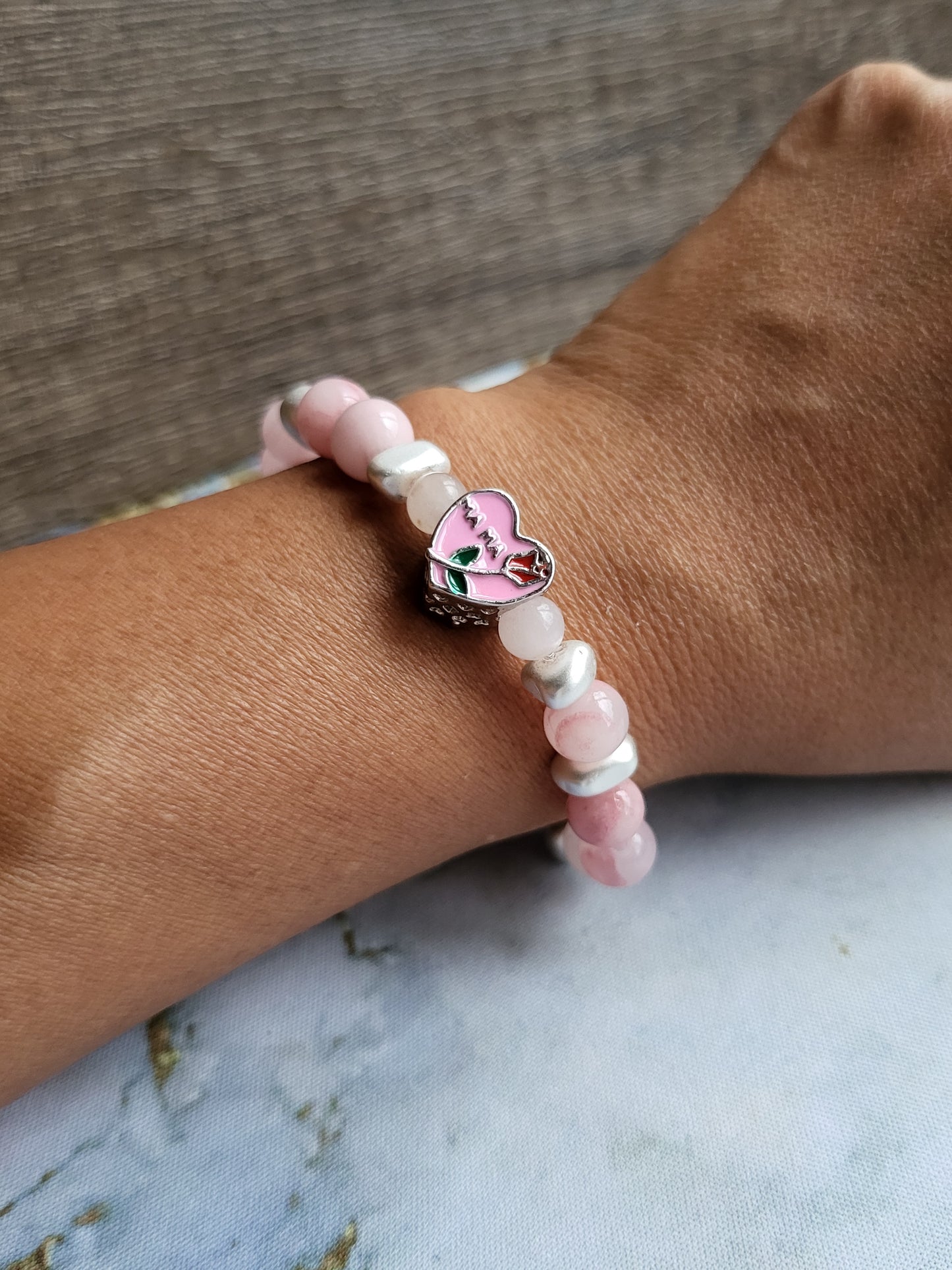 Strawberry Quartz Mum and Me Bracelets