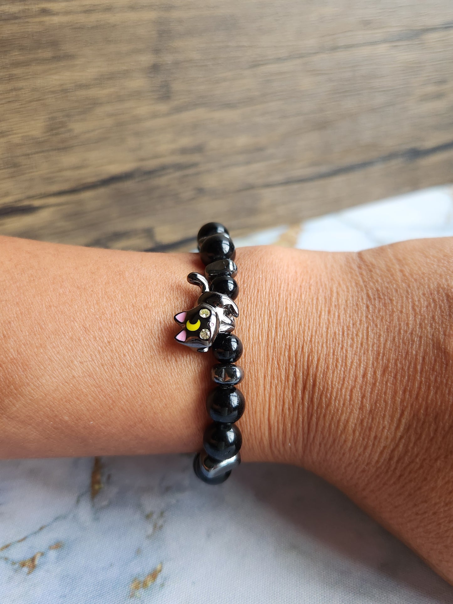 Cat Obsidian Bracelet