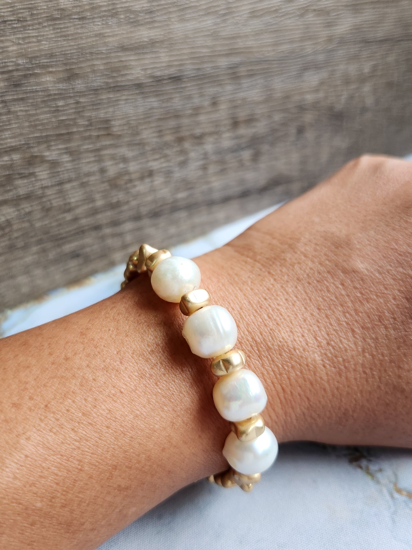 Gold Classic Baroque Pearl Bracelet