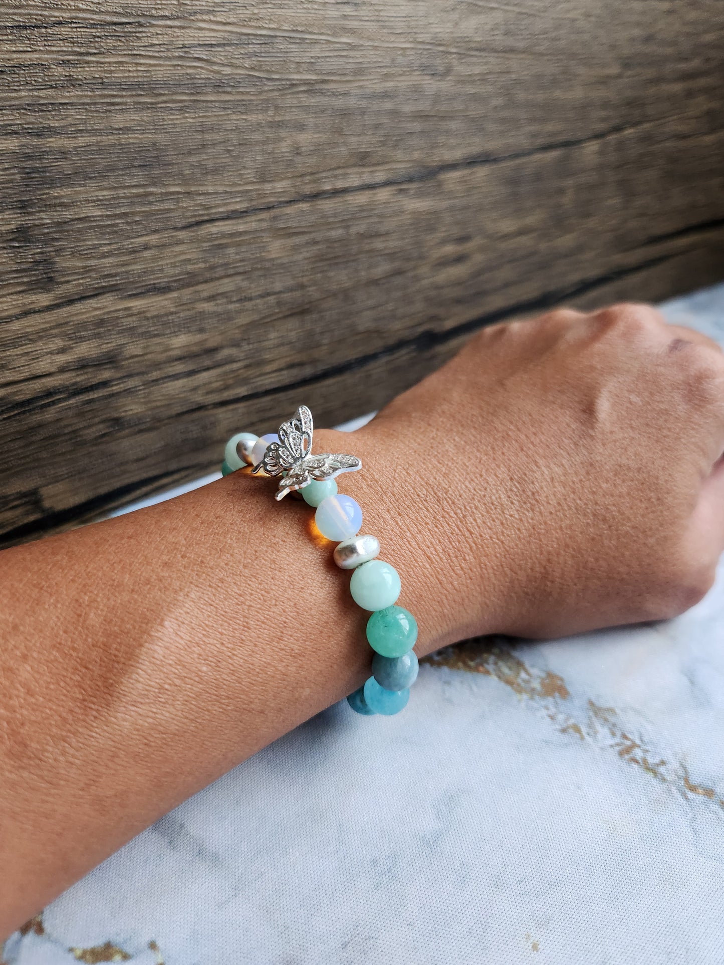 Ethereal Green Aventurine, Amazonite, Turquoise and Moonstone Bracelet