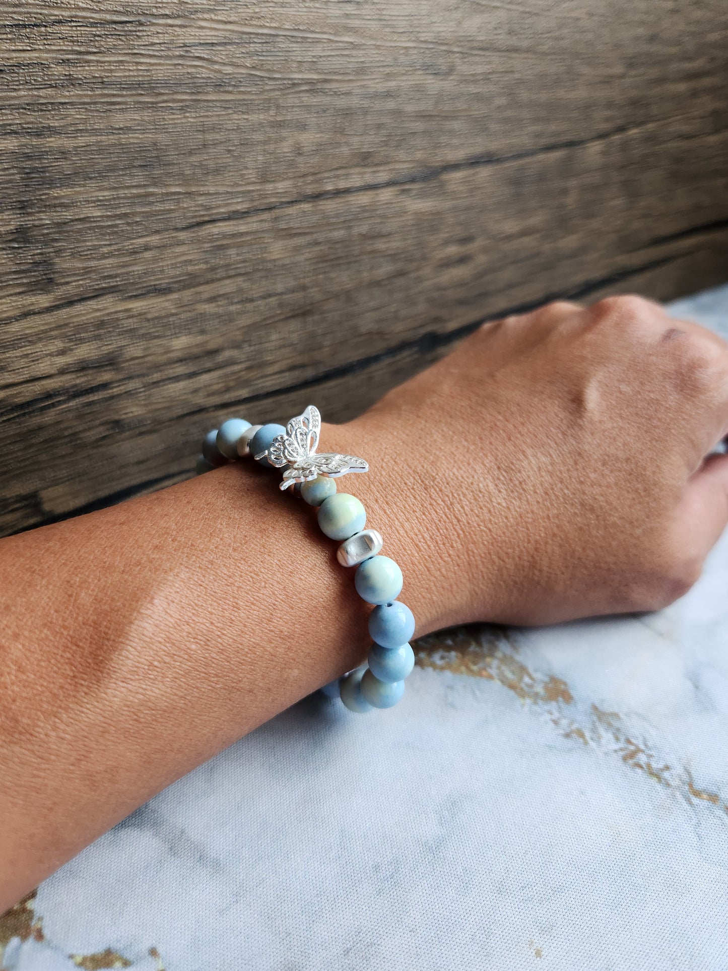 Ethereal Alashan Rainbow Agate Bracelet