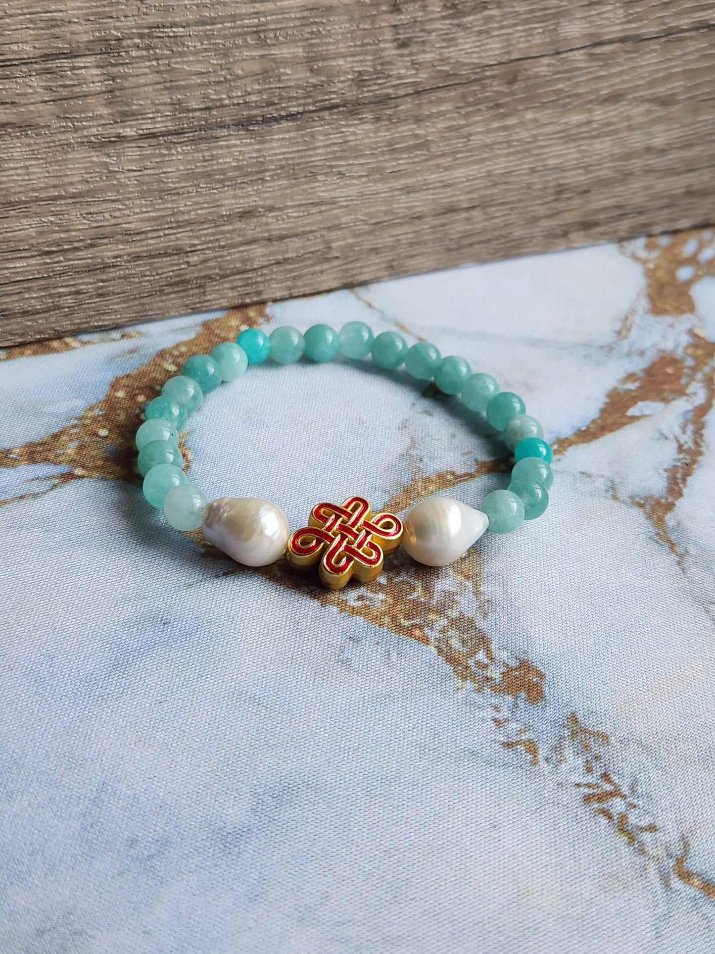 Chinese Knot Amazonite Bracelet