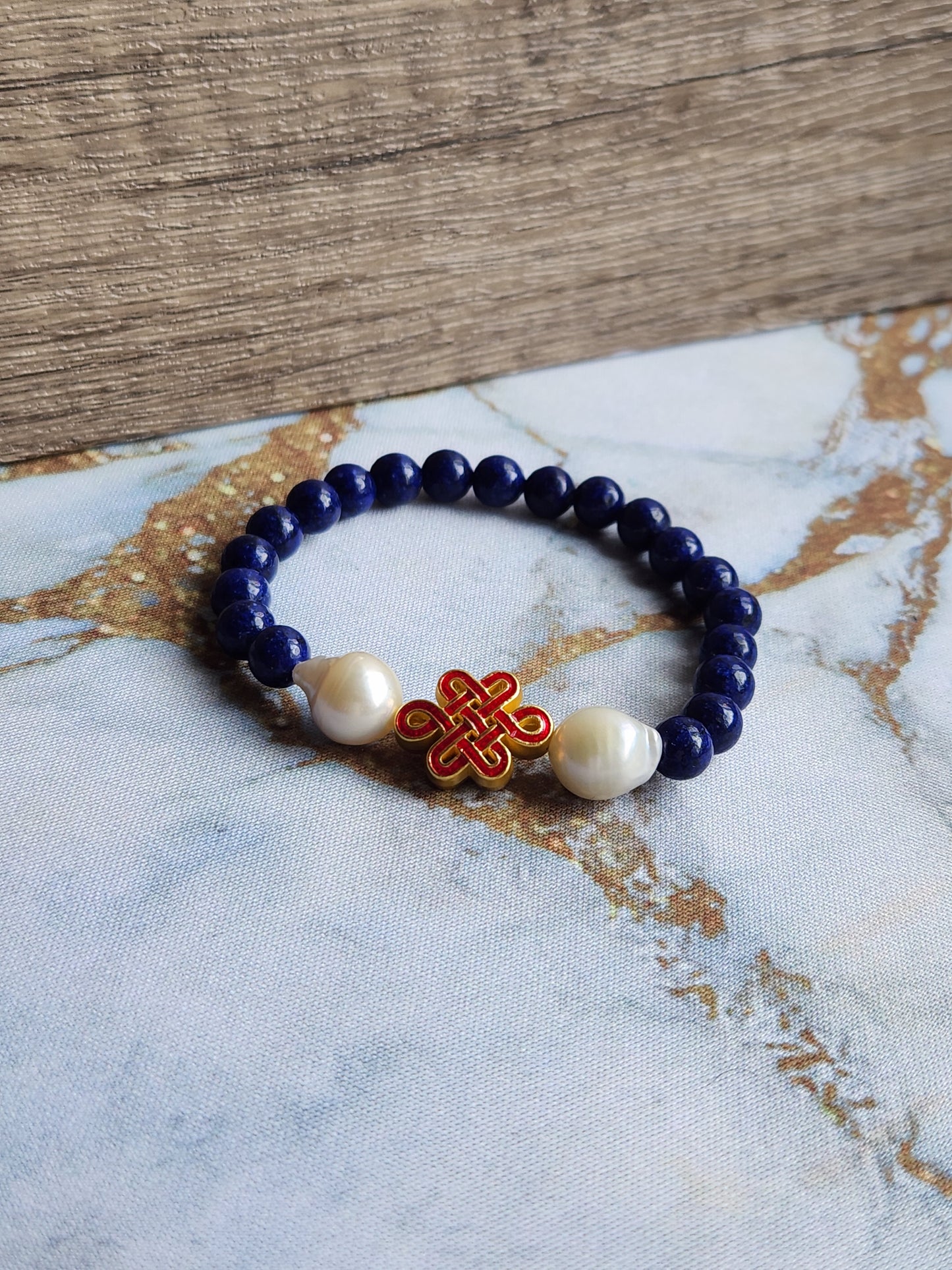 Chinese Knot Lapis Lazuli Bracelet