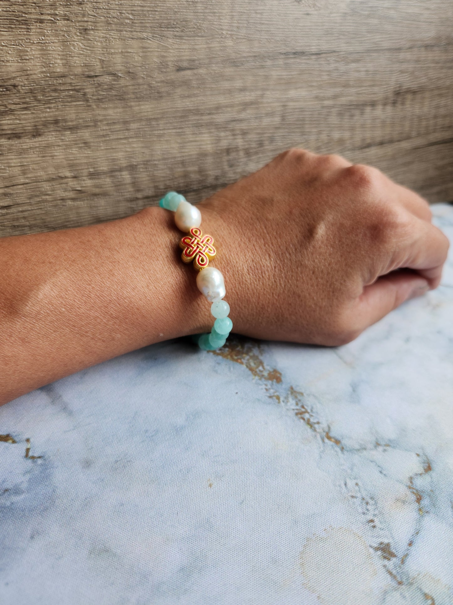 Chinese Knot Amazonite Bracelet