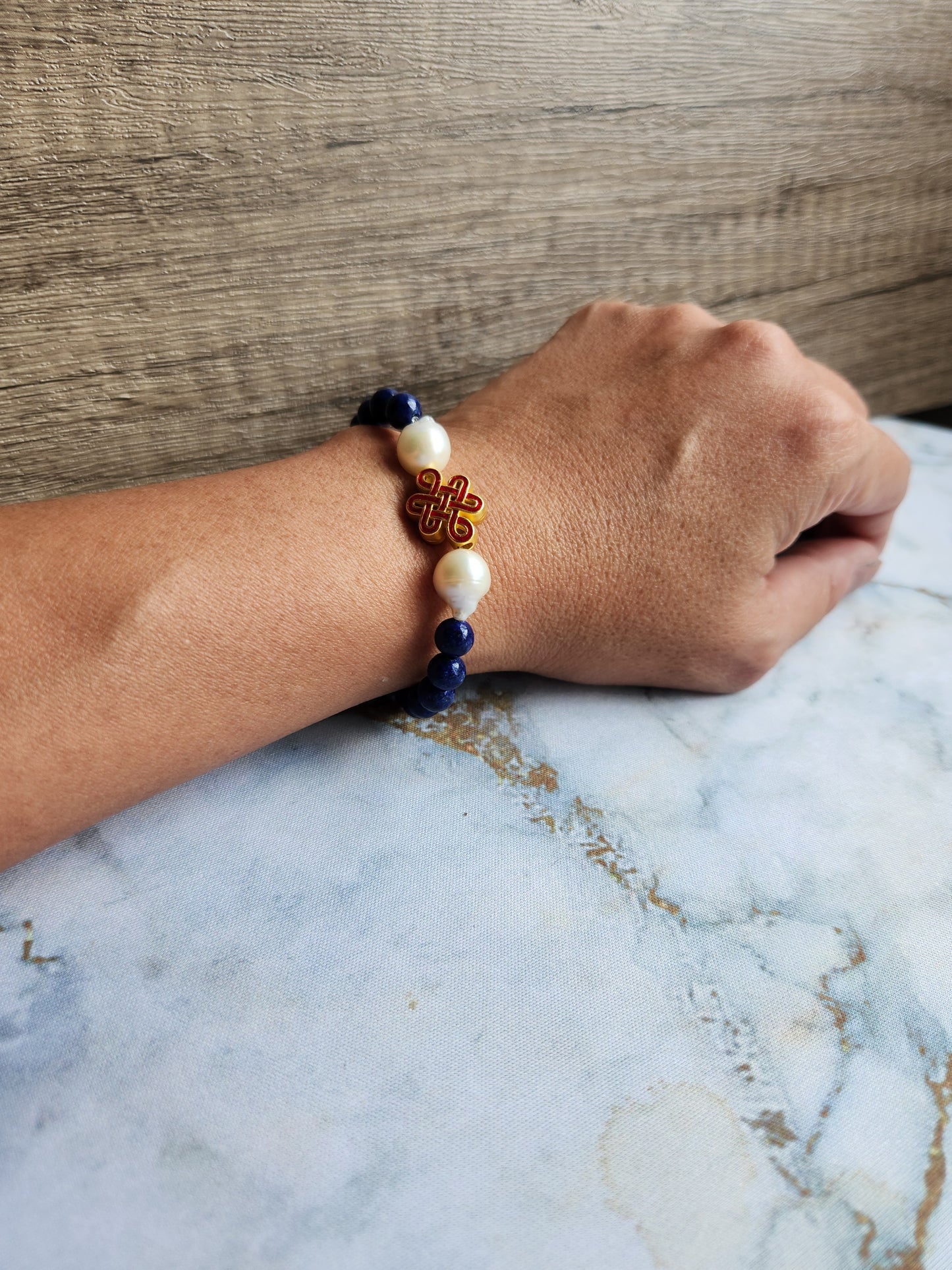 Chinese Knot Lapis Lazuli Bracelet