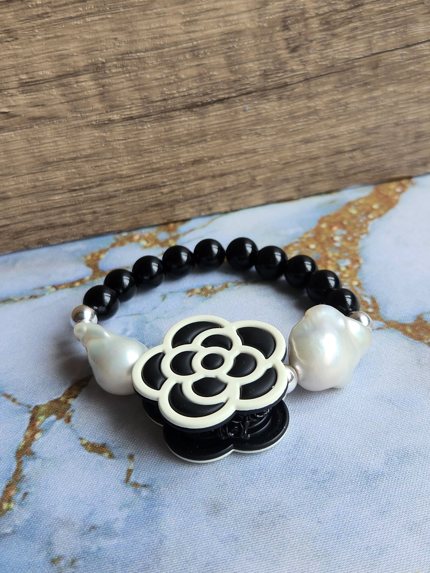 Love, Camellia White Baroque Pearl Bracelet