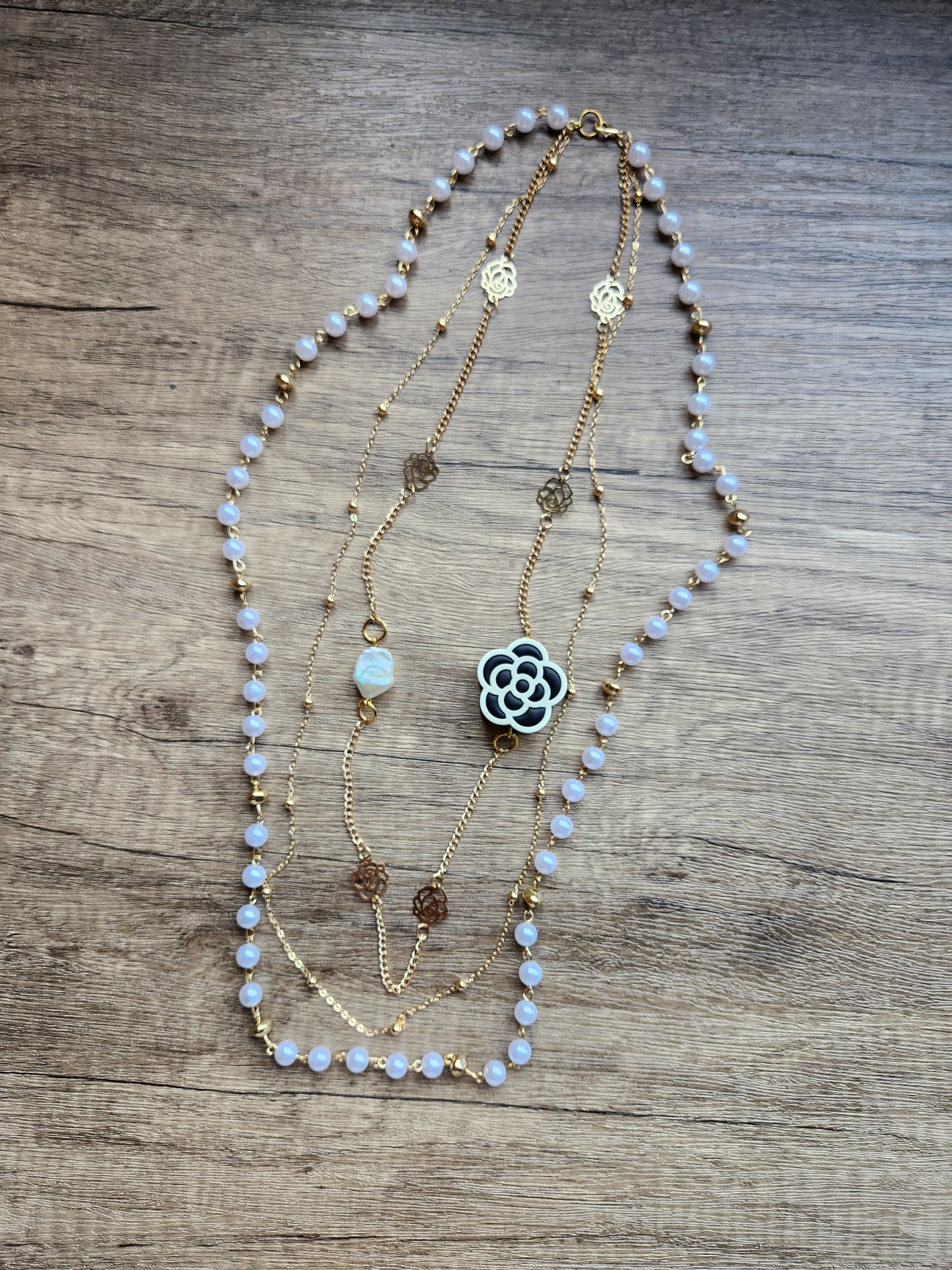 Love, Camellia Baroque Pearl Necklace