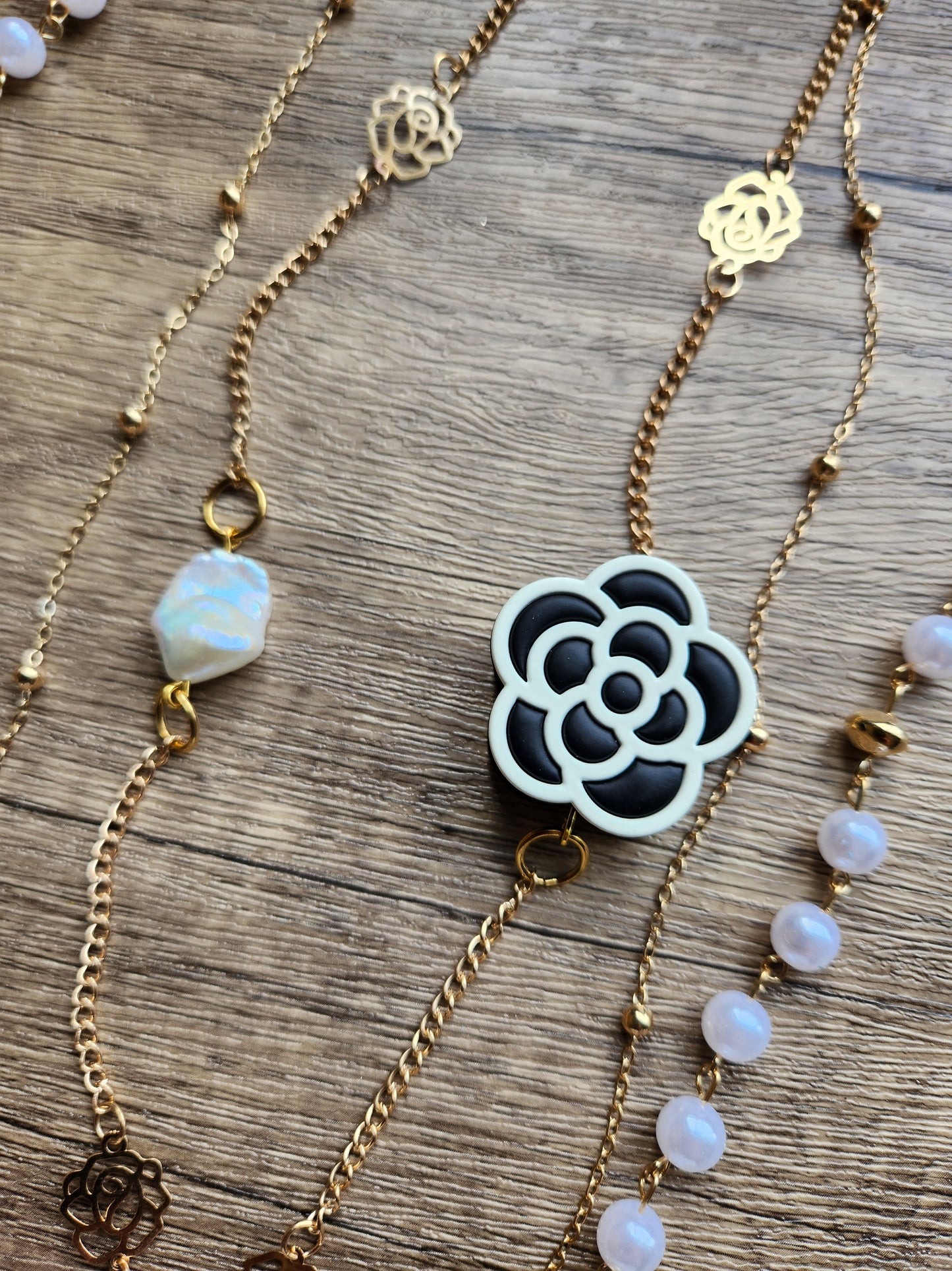 Love, Camellia Baroque Pearl Necklace