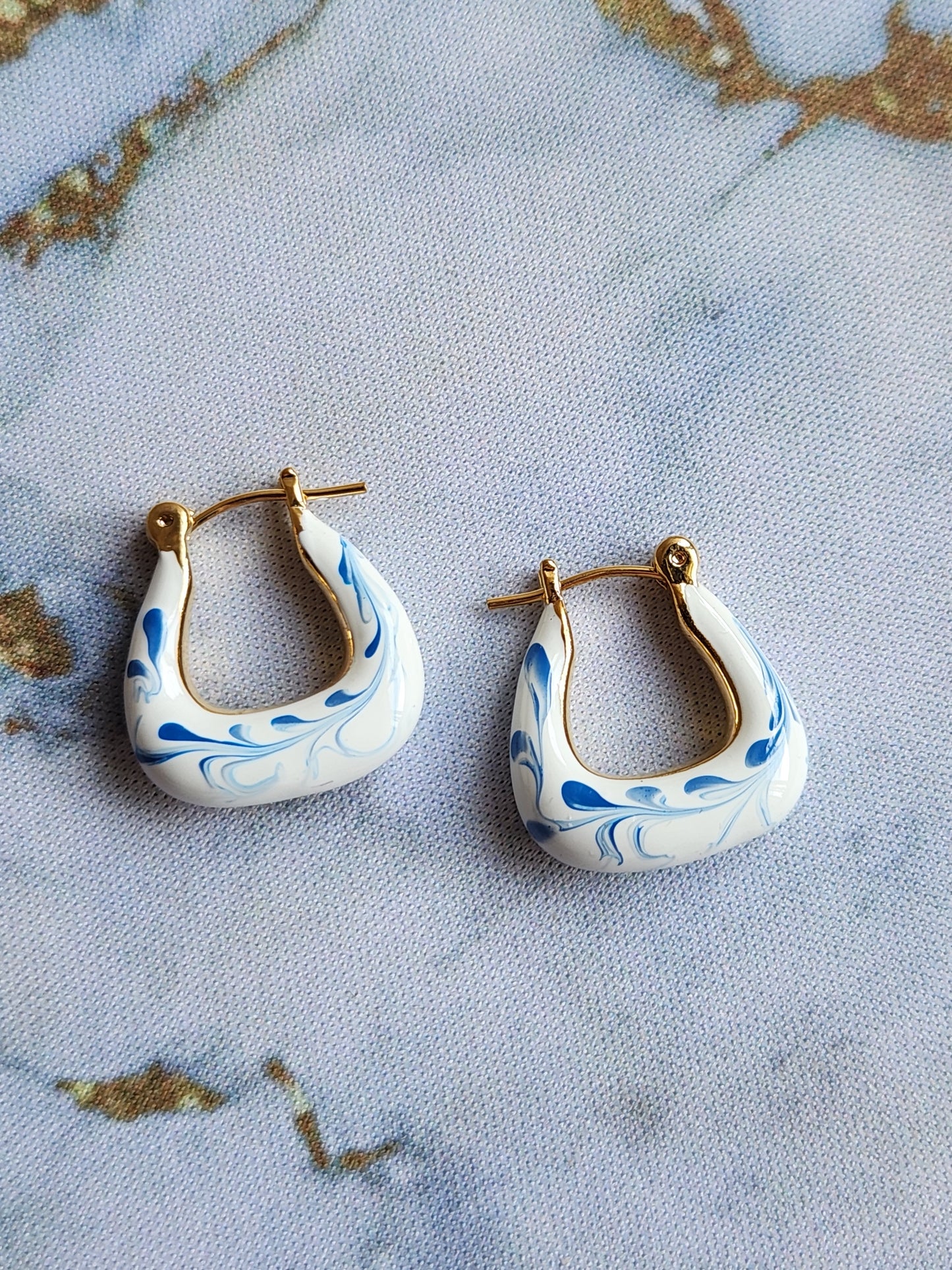 Tang Porcelain Loop Earrings