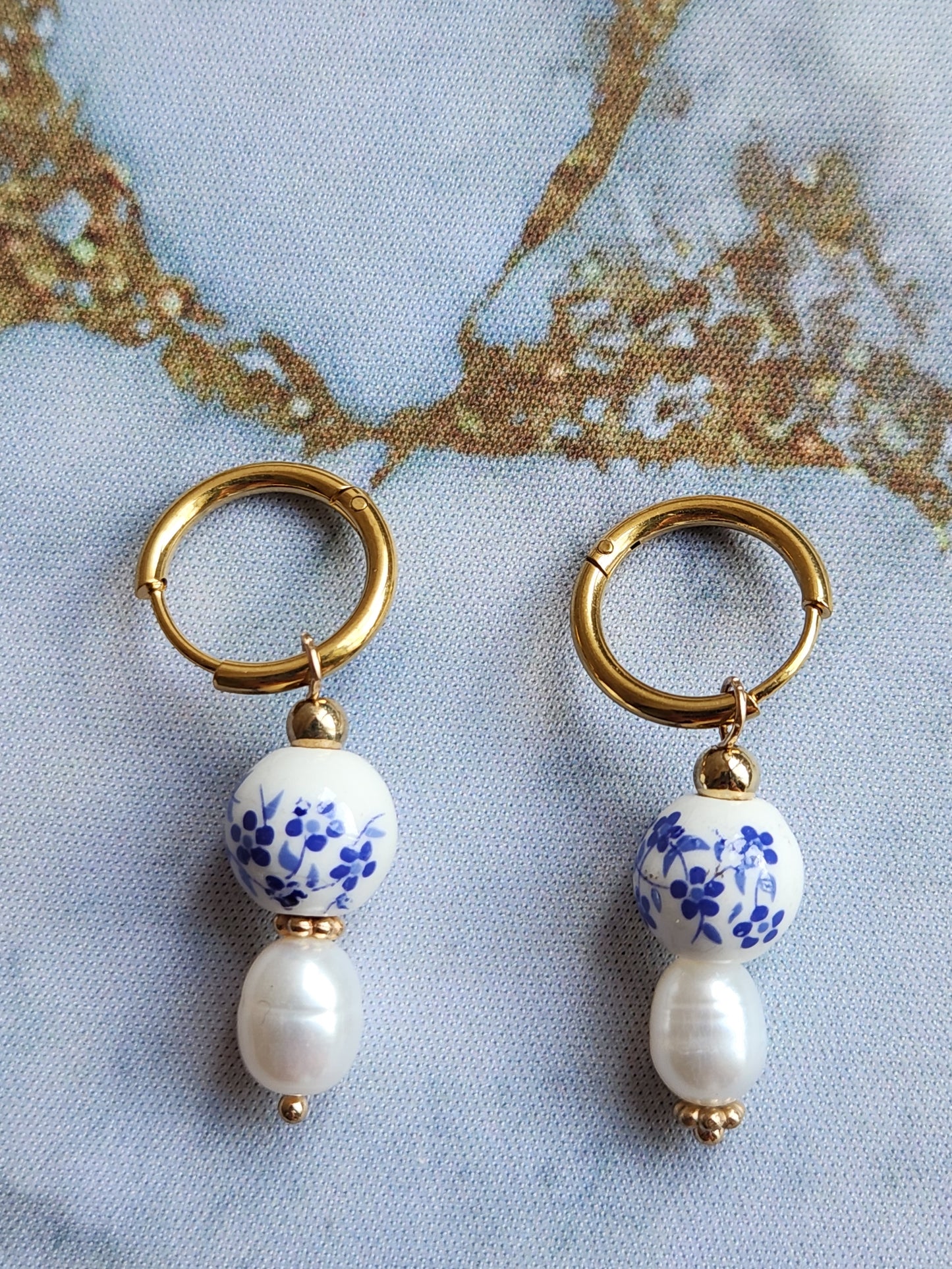 Tang Porcelain Pearl Earrings