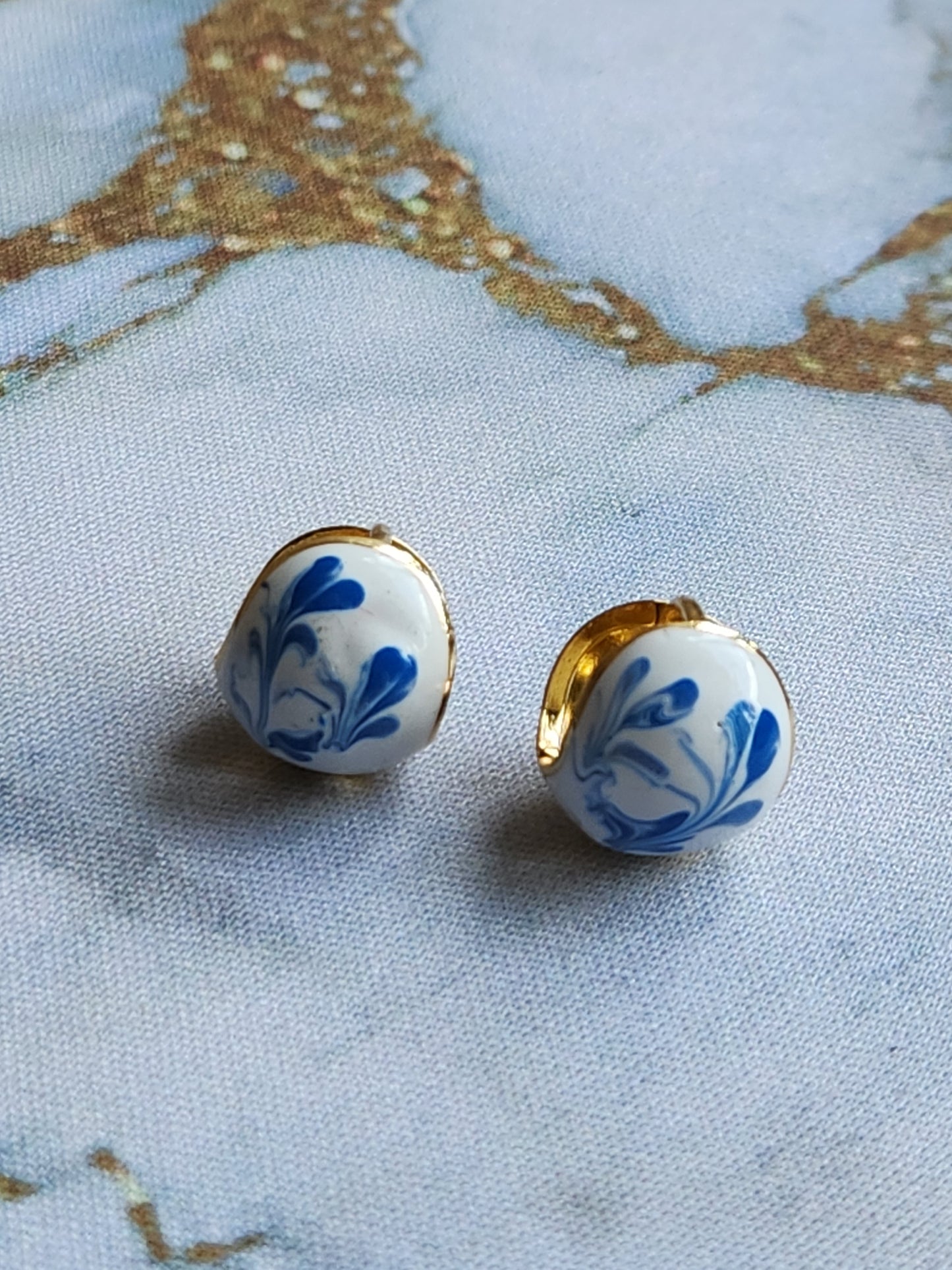 Tang Porcelain Porcelain Huggie Earrings