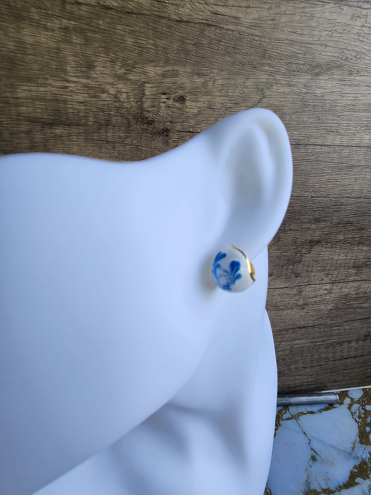 Tang Porcelain Porcelain Huggie Earrings