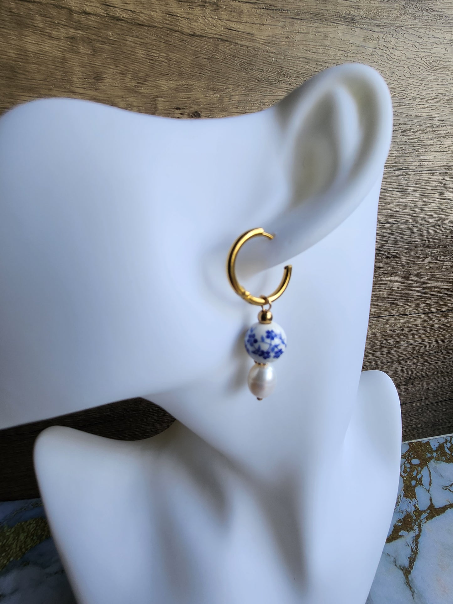 Tang Porcelain Pearl Earrings