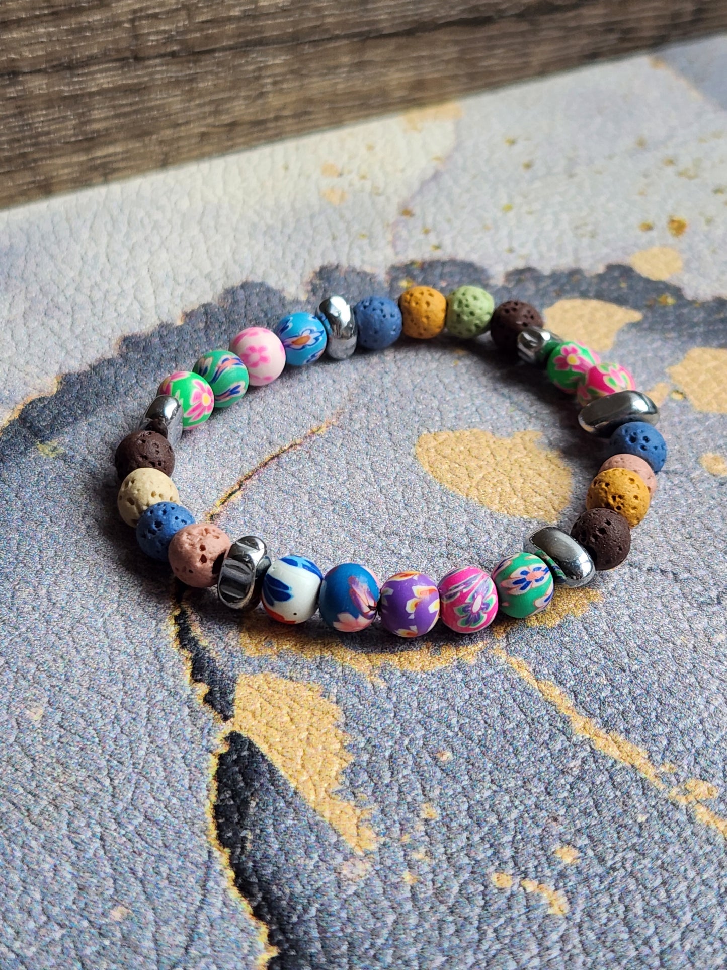 Spring Scent Japanese Flower & Lava stone diffuser bracelet