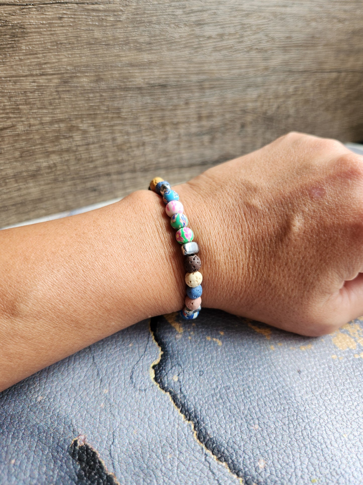 Spring Scent Japanese Flower & Lava stone diffuser bracelet