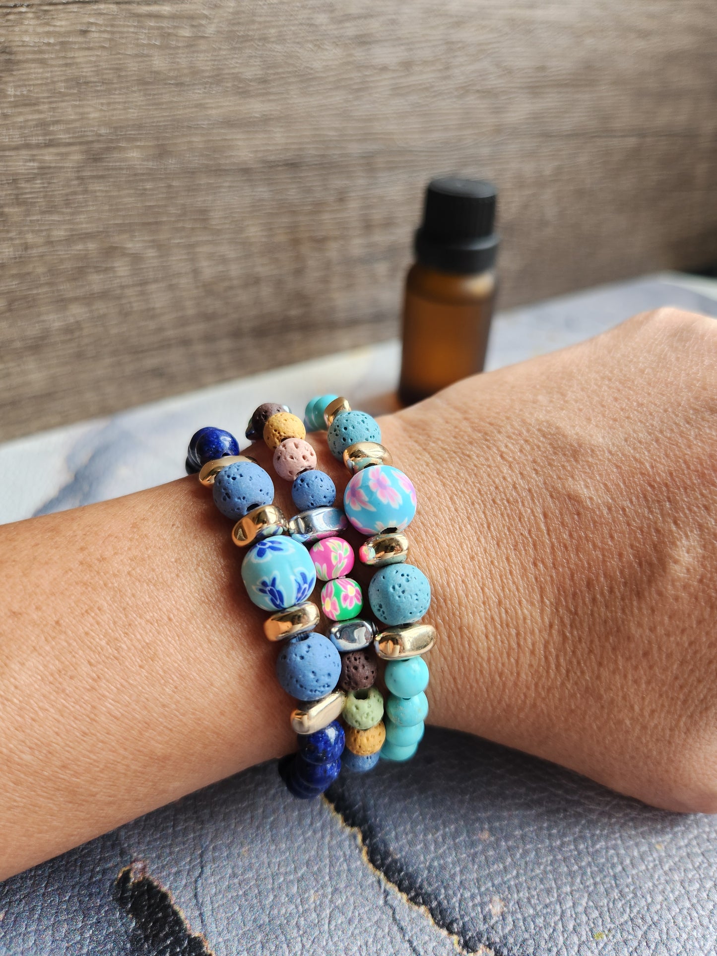 Spring Scent Japanese Flower & Lava stone diffuser bracelet