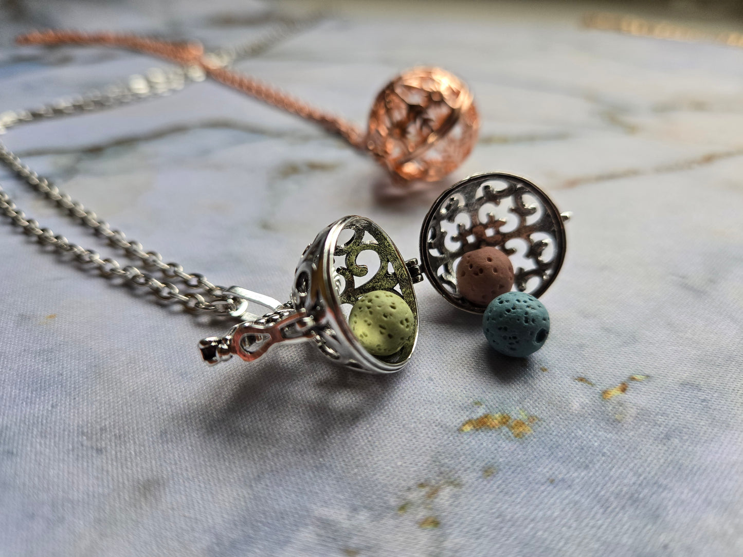 You are Beautiful - Rose Gold Stitch Diffuser Necklace