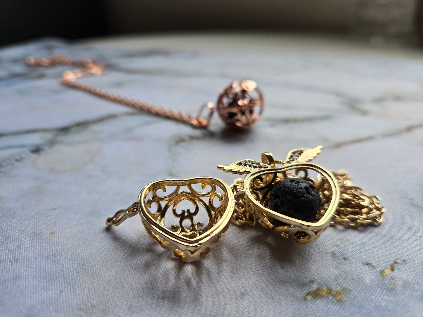 You are Beautiful - Rose Gold Stitch Diffuser Necklace