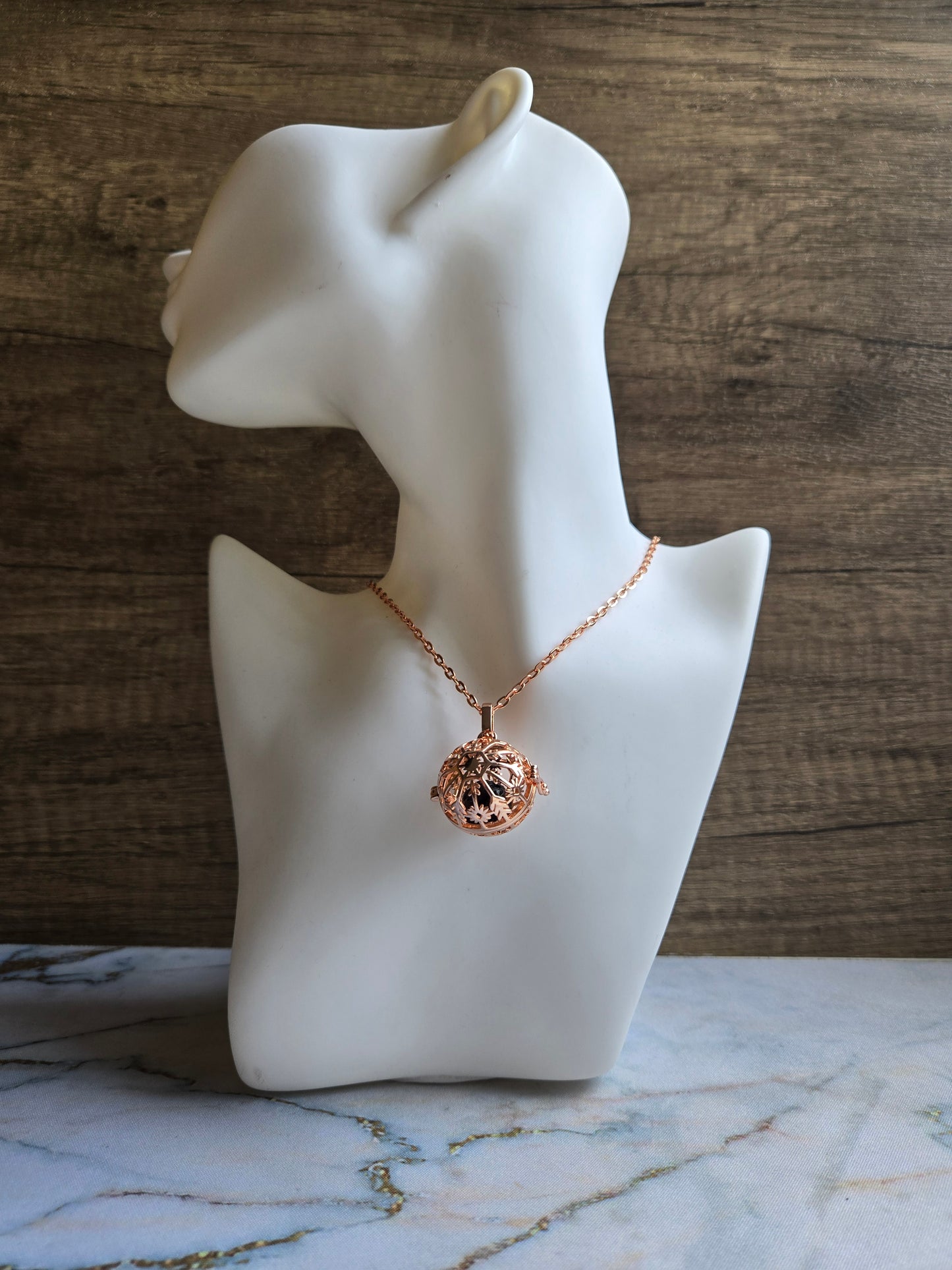 You are Beautiful - Rose Gold Snowflake Diffuser Necklace