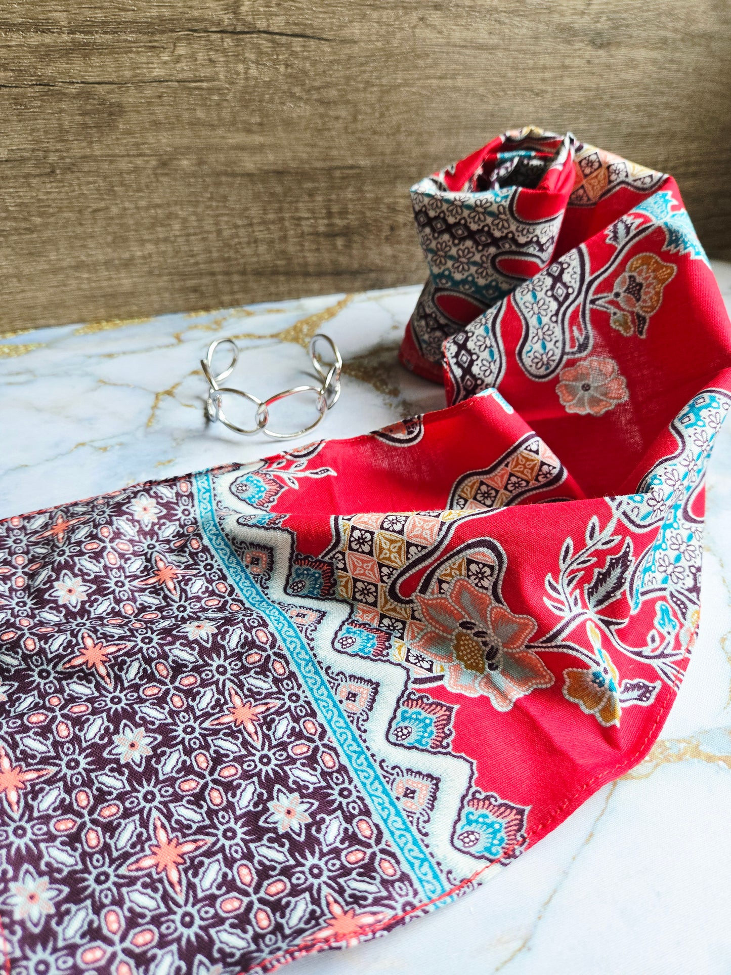 Anak Batik Red Scarf Bangle