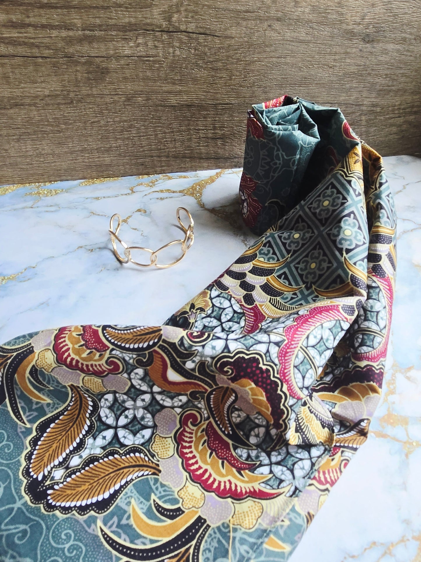 Anak Batik Blue & Yellow Scarf Bangle