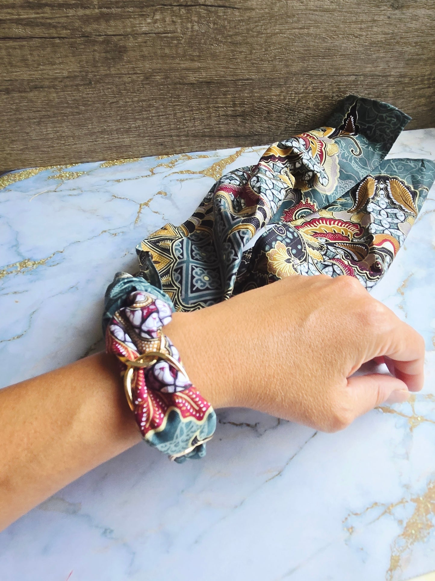 Anak Batik Blue & Yellow Scarf Bangle